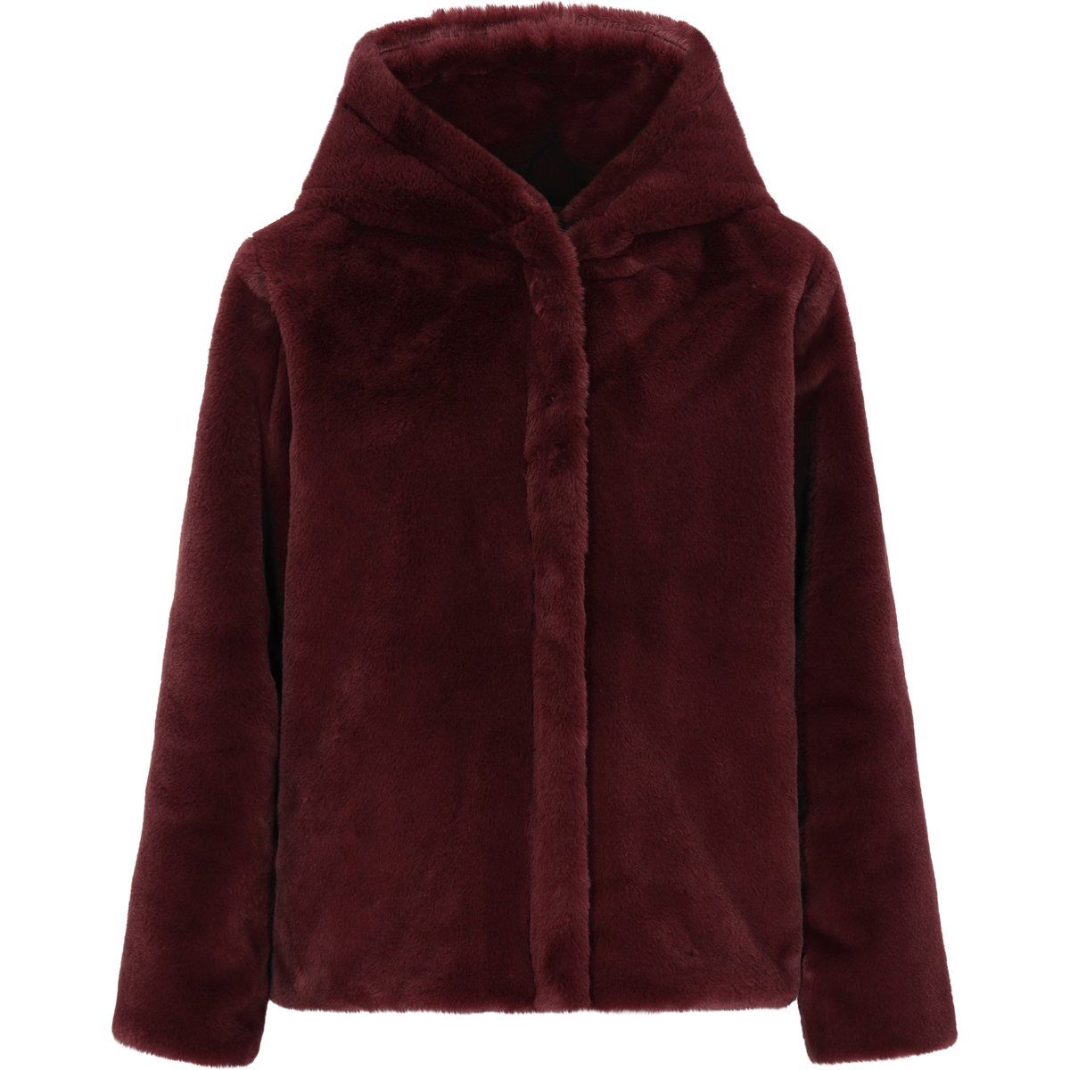 Jacke aus Kunstpelz mit Kapuze