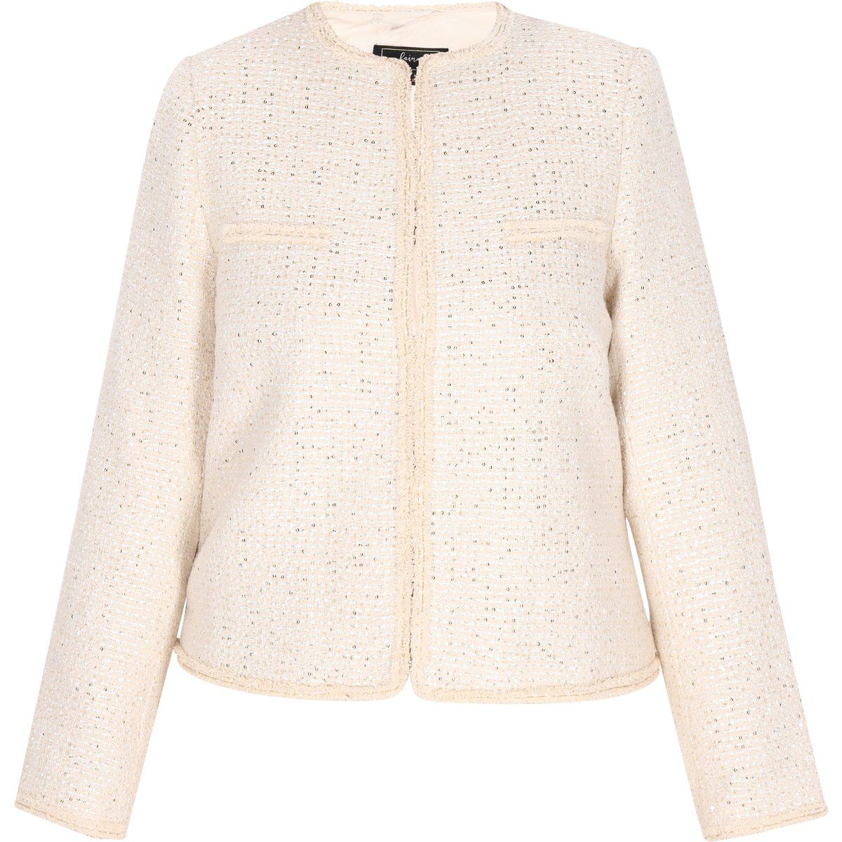 Elegante Tweedjacke mit Struktur und Bordüre