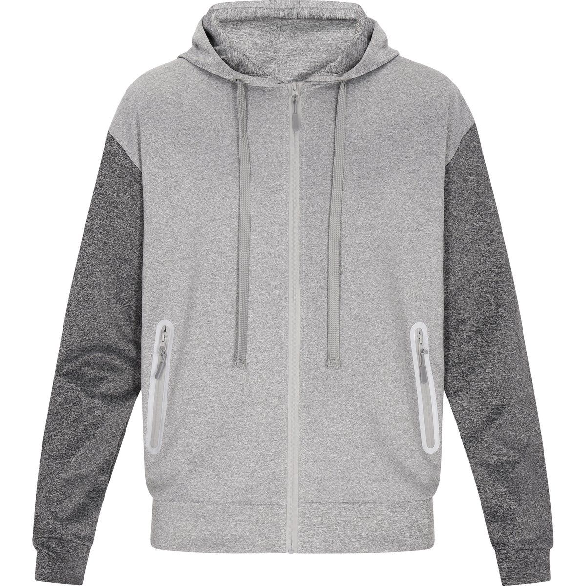 Herren Zip-Up Hoodie mit Kontrastärmeln