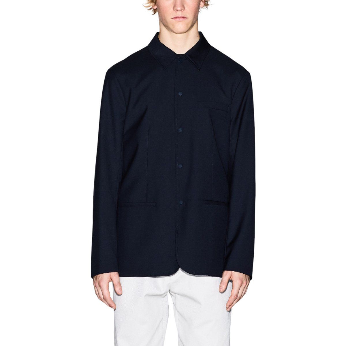 Klassische marineblaue Blazerjacke mit Knopfleiste