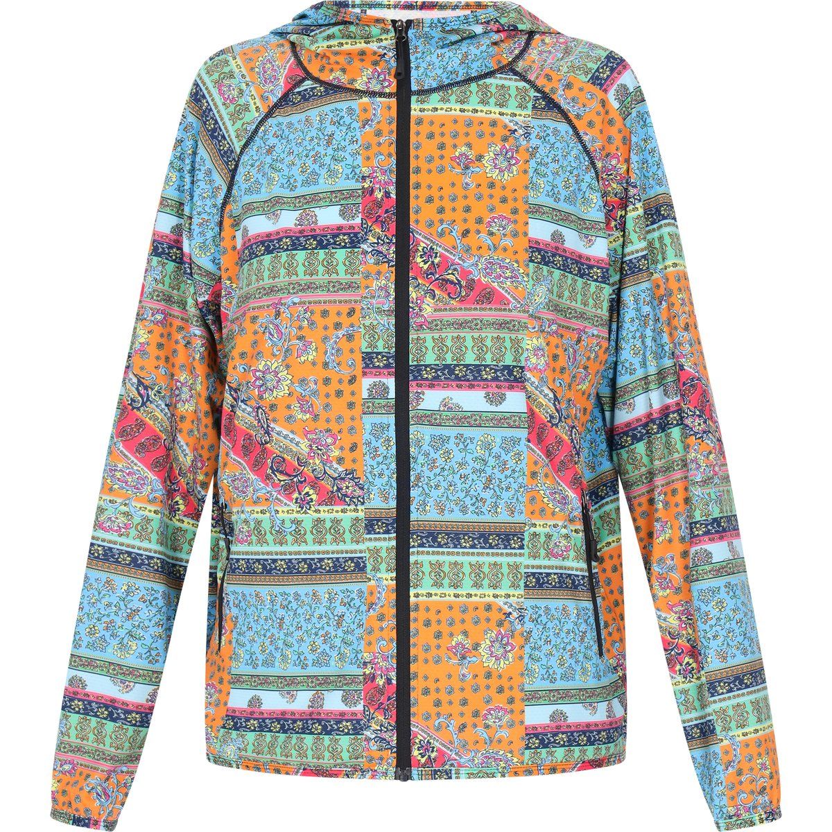 Kapuzenjacke mit Patchwork-Print