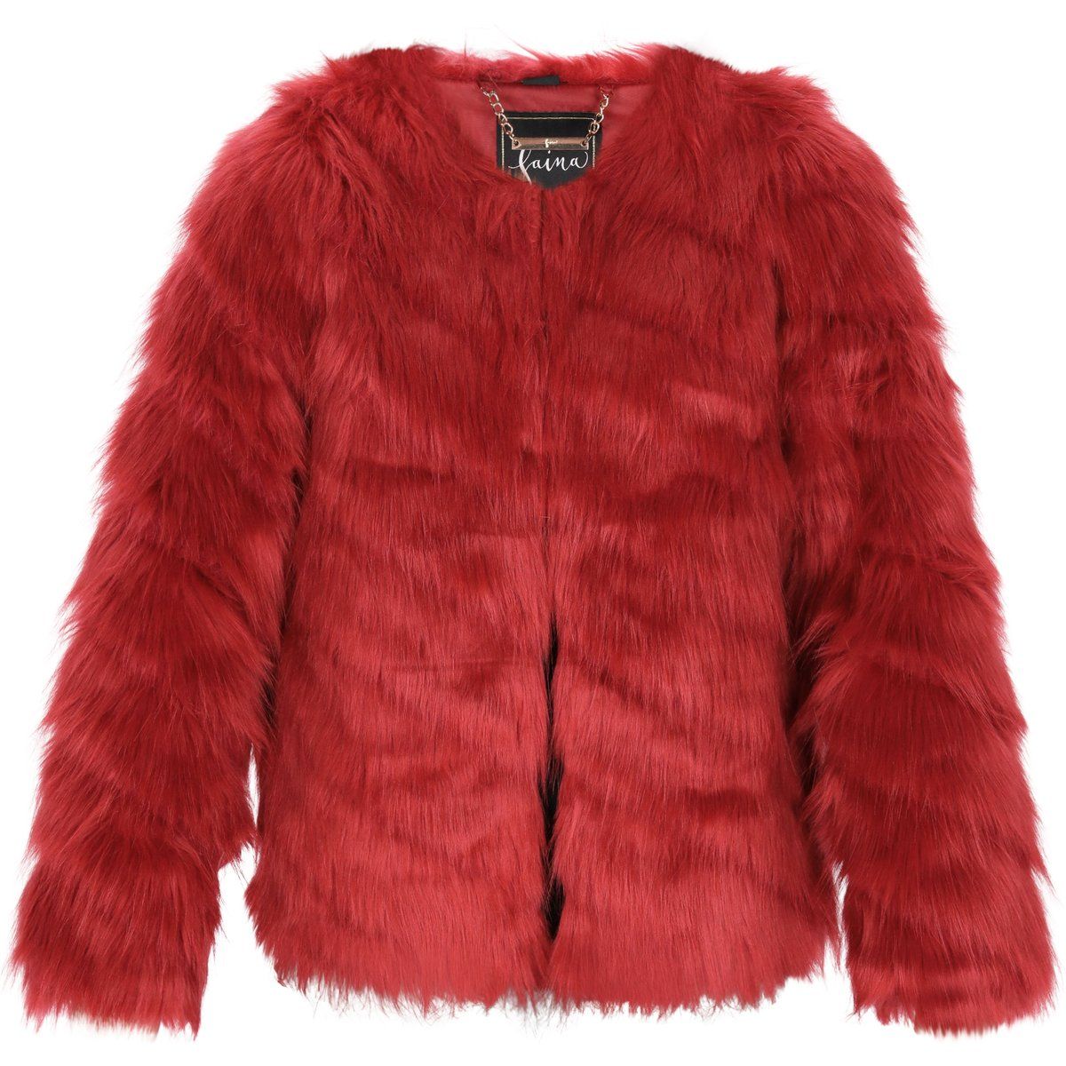 Boxy Jacke aus Kunstpelz
