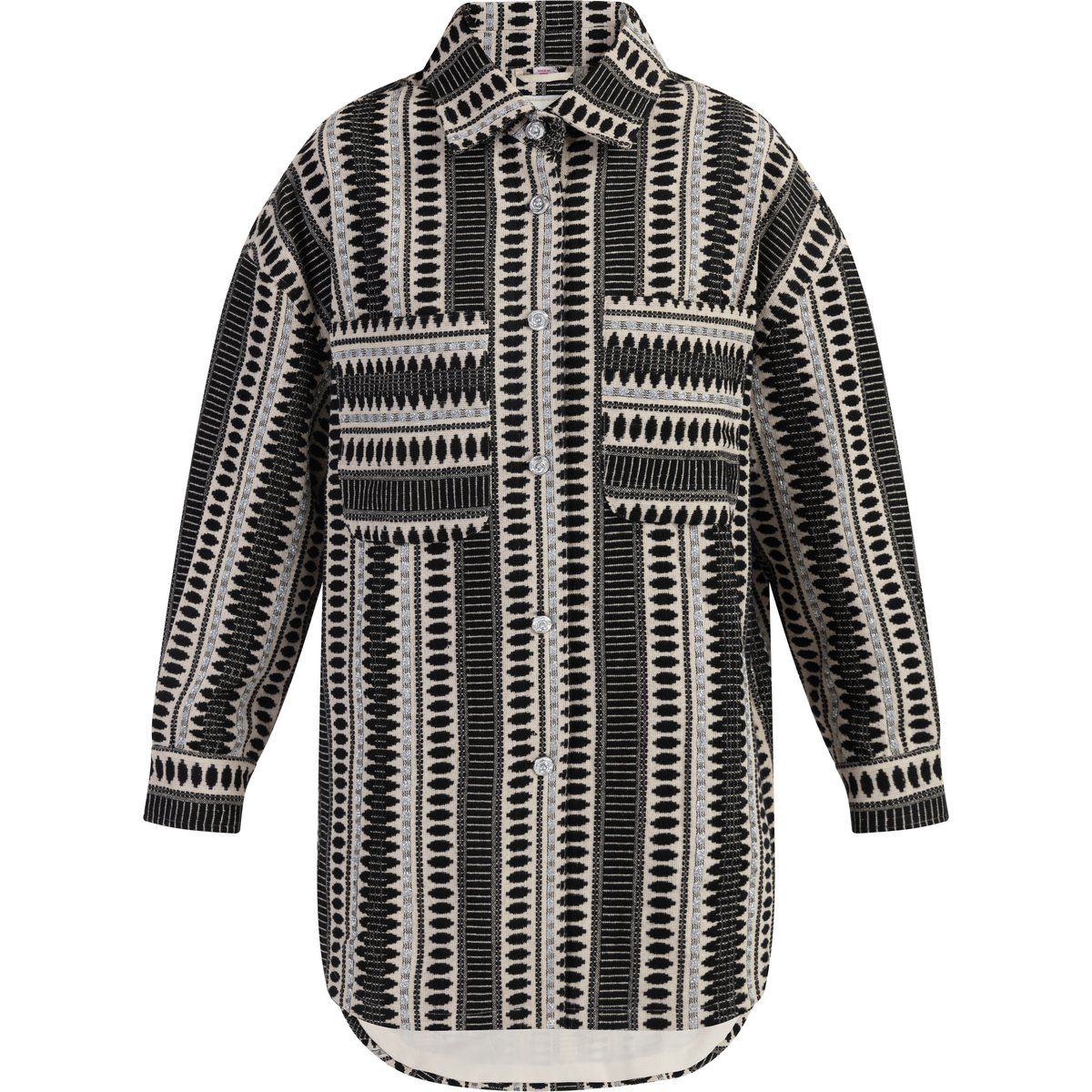 IZIA Hemdjacke Damen schwarz-wollweiß
