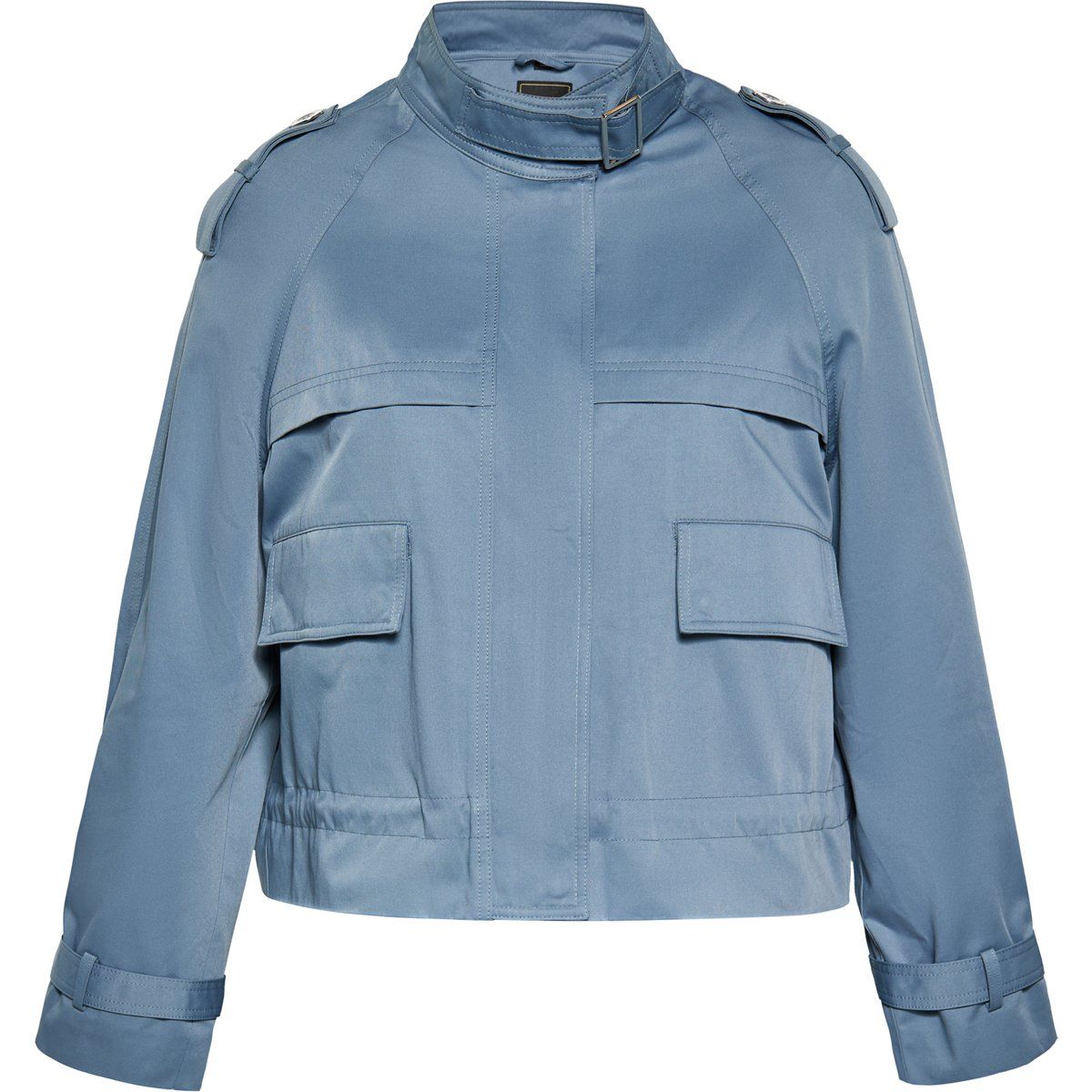 Kurze Utility Jacke mit Schnallenkragen