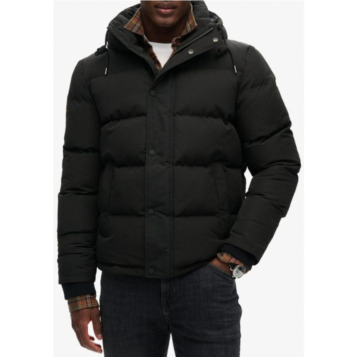 Herren Gepolsterte Pufferjacke mit Kapuze