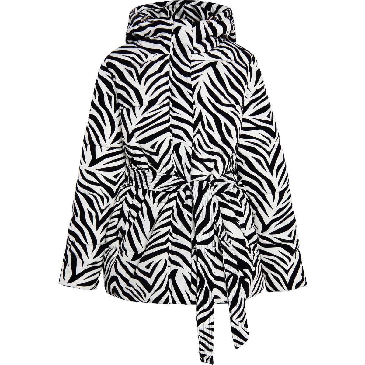 Gepolsterte Jacke mit Zebra-Print und Gürtel