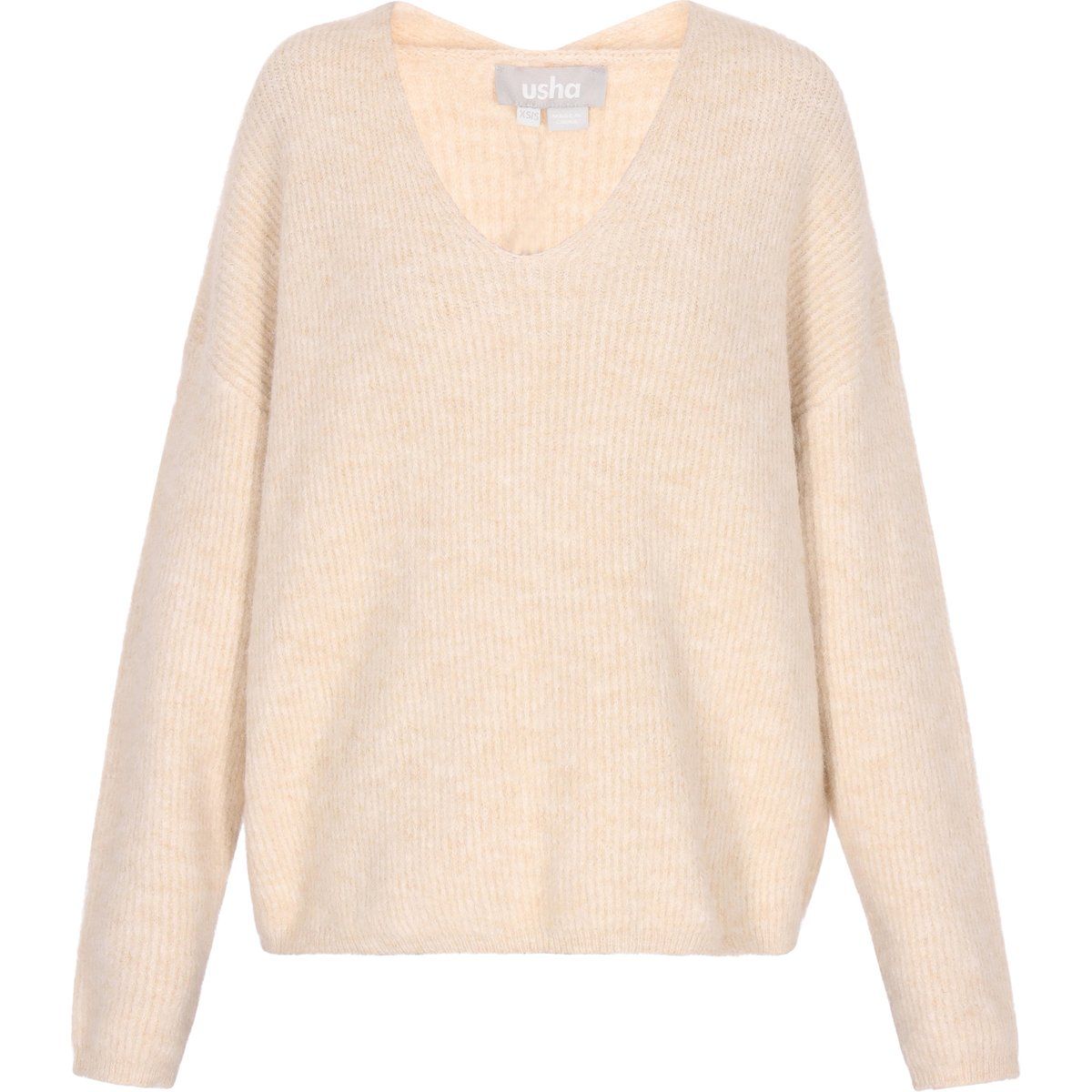 Klassischer Strickpullover mit V-Ausschnitt