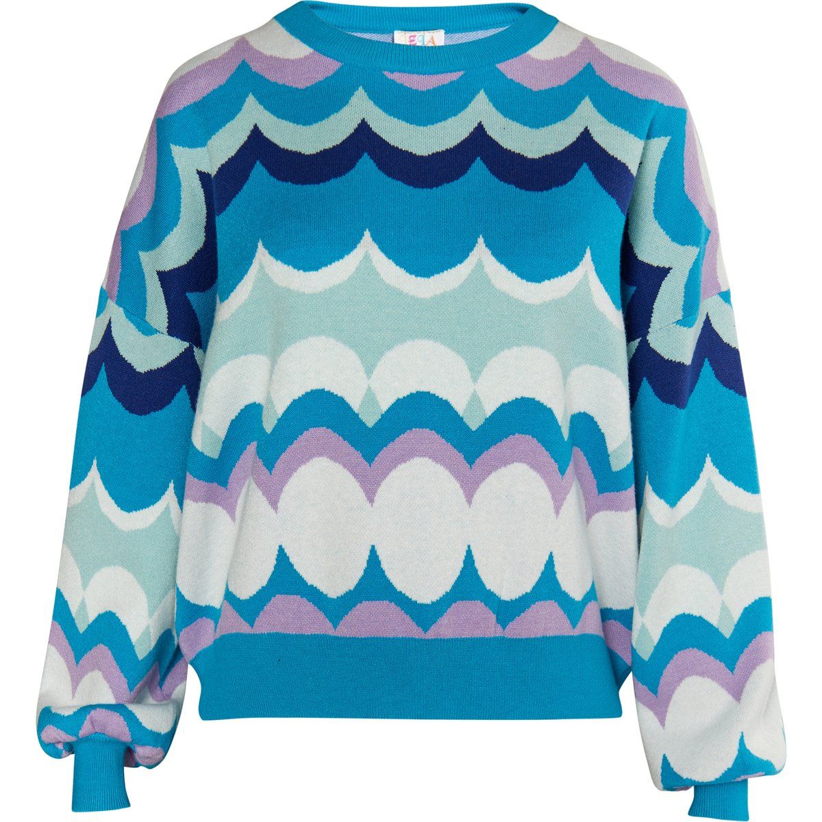 Retro-Strickpullover mit Wellenmuster