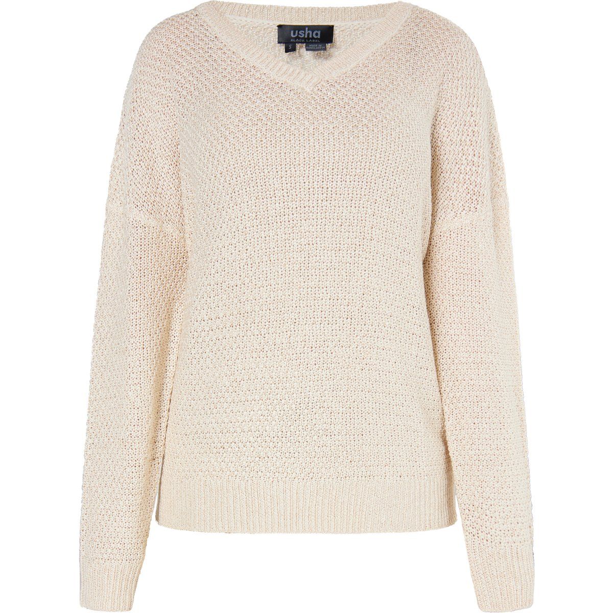 Klassischer V-Ausschnitt Strickpullover