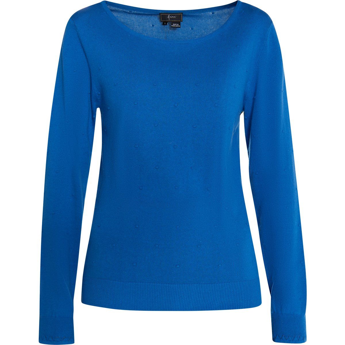 Eleganter Baumwollstrickpullover mit Rundhalsausschnitt
