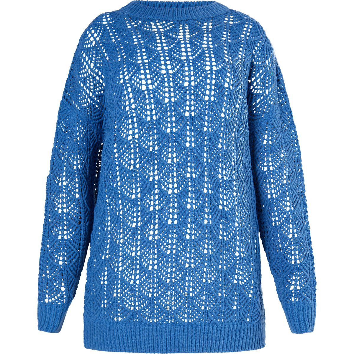 Lockerer Strickpullover mit Lochmuster