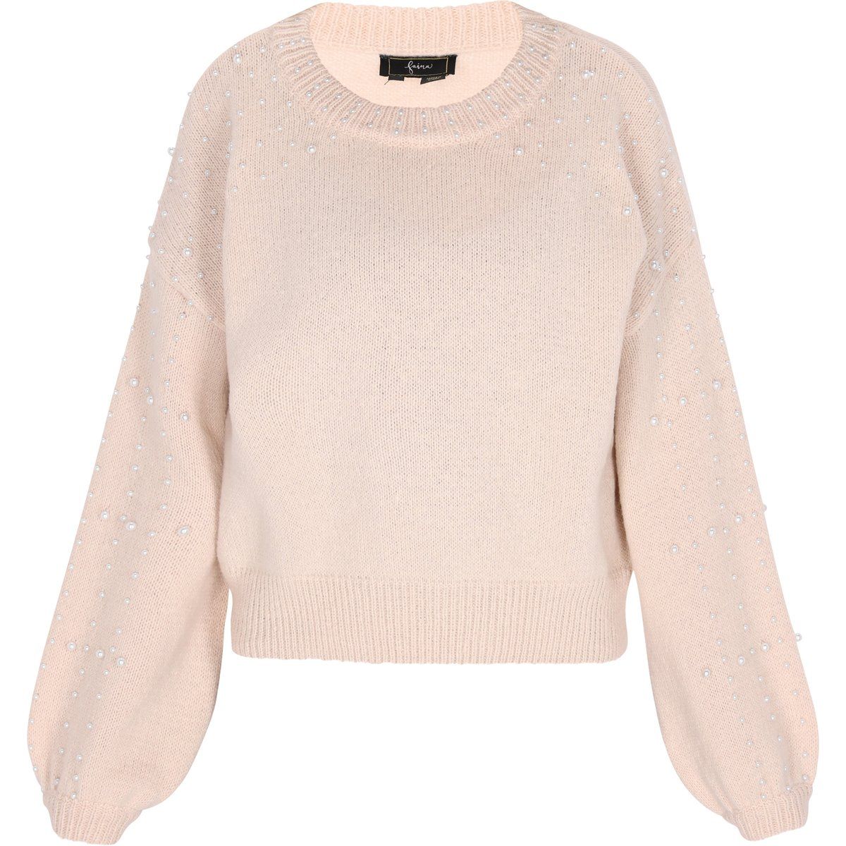 Strickpullover mit Perlenapplikationen