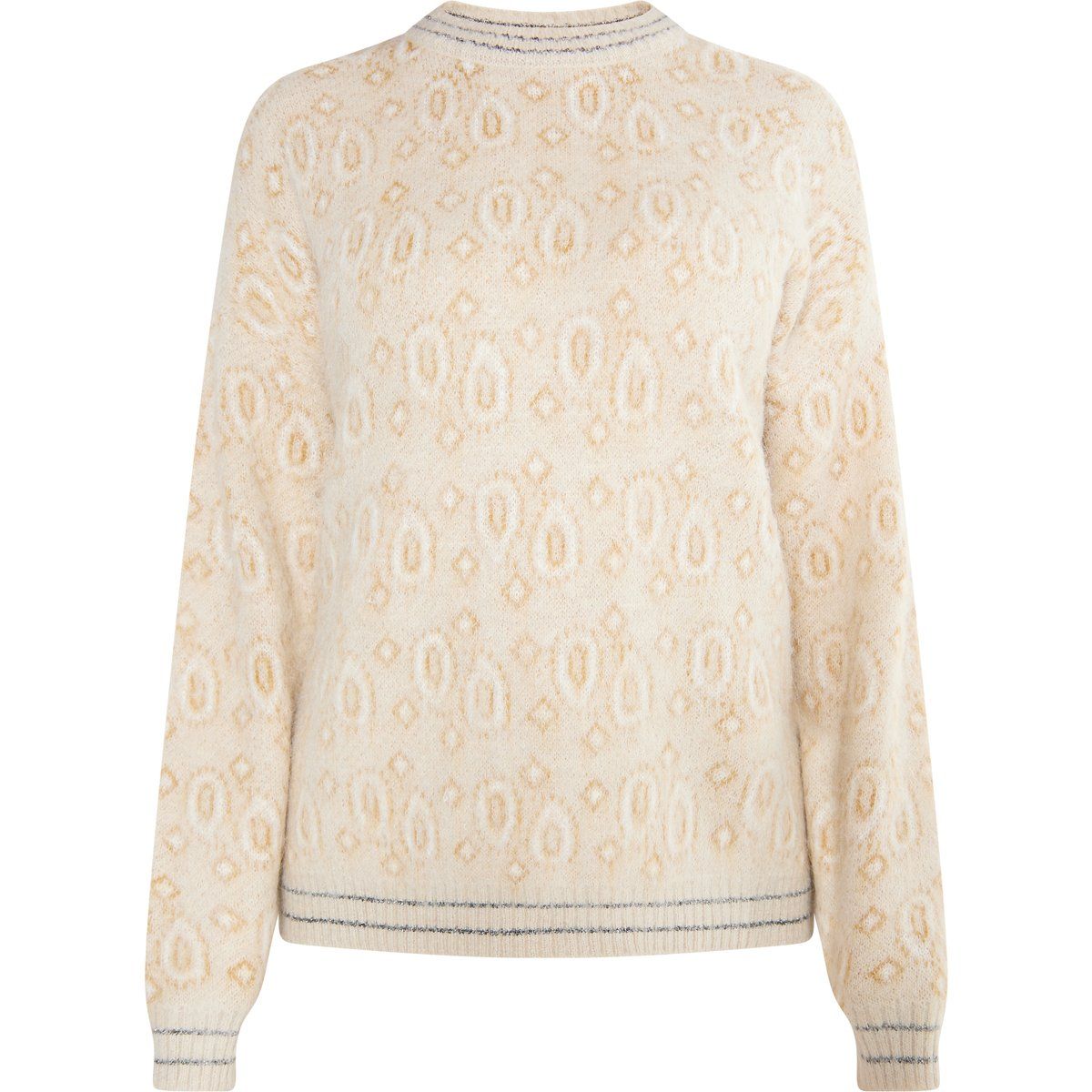 usha Strickpullover Damen Beige Mehrfarbig