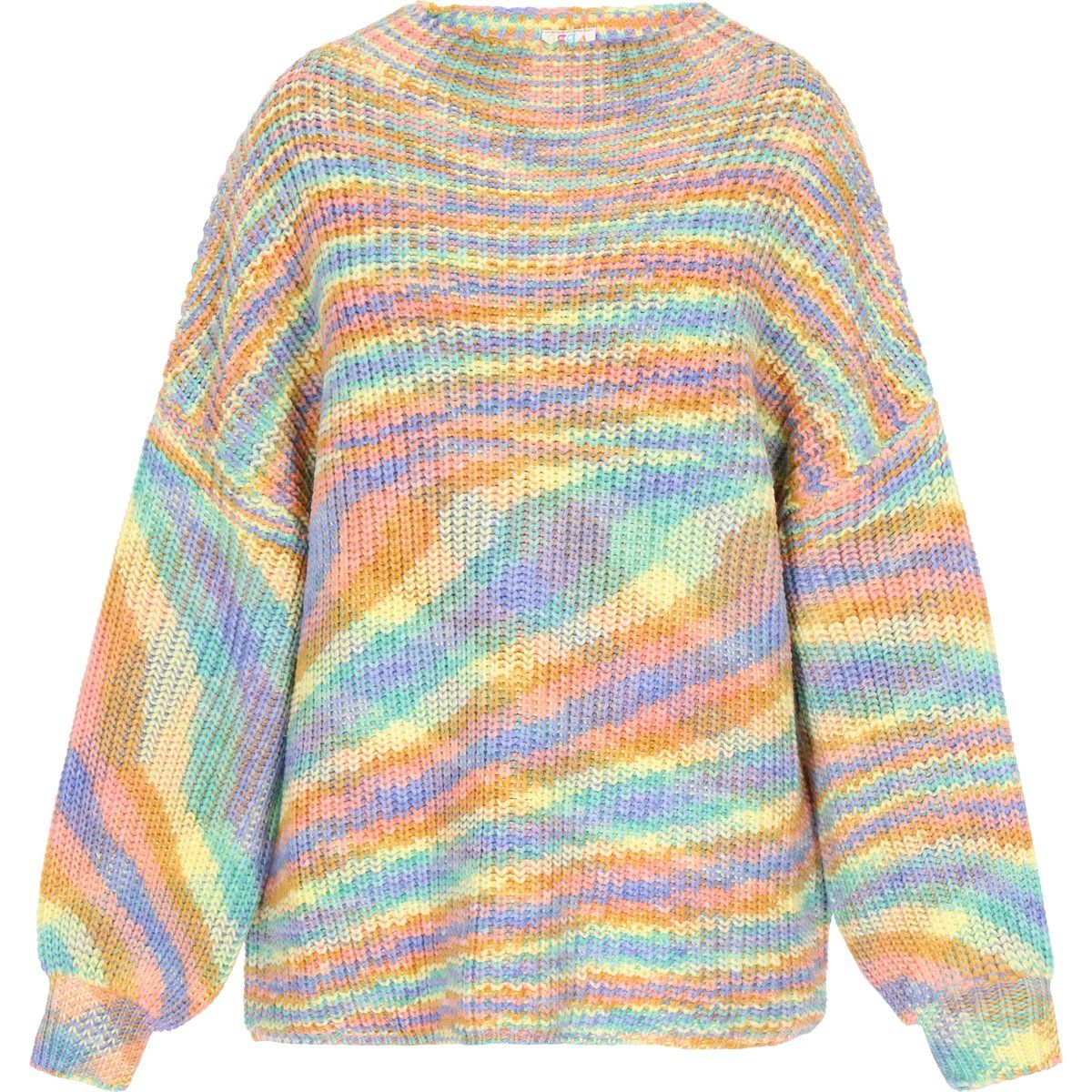 Gestreifter Oversize Strickpullover in Pastellfarben