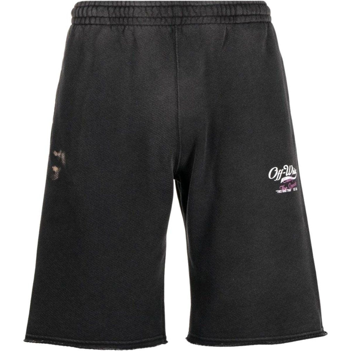 Off-White - "Wave Off" Sweat-Shorts für Herren/Damen Unisex (Schwarz)