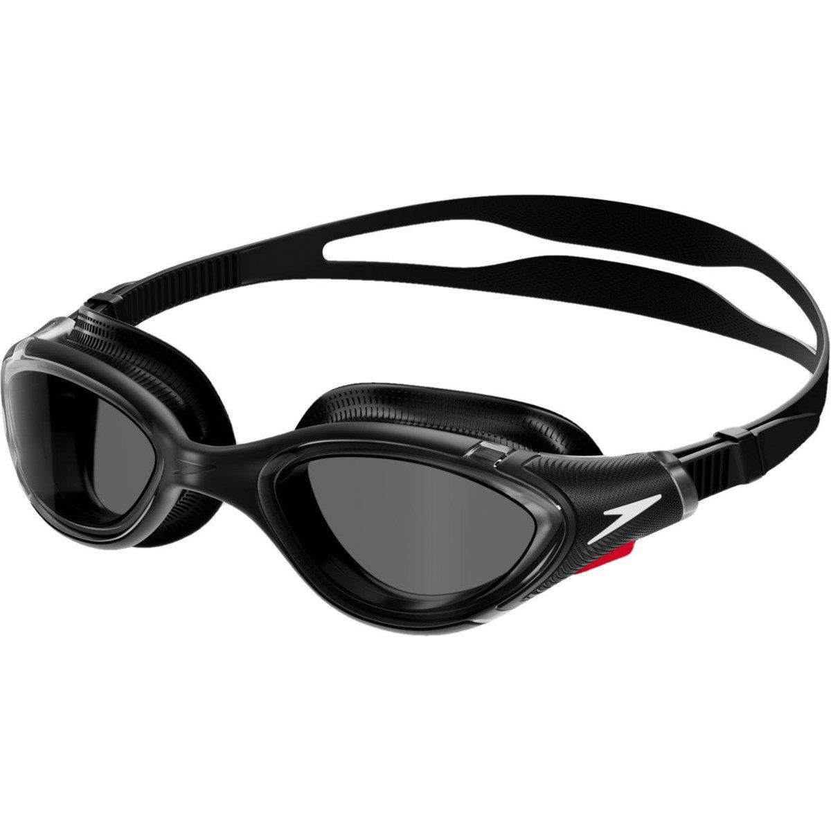 Speedo - Passt sich dem Gesicht an Schwimmbrille für Herren (Schwarz/Weiß/Rauch-Grau)
