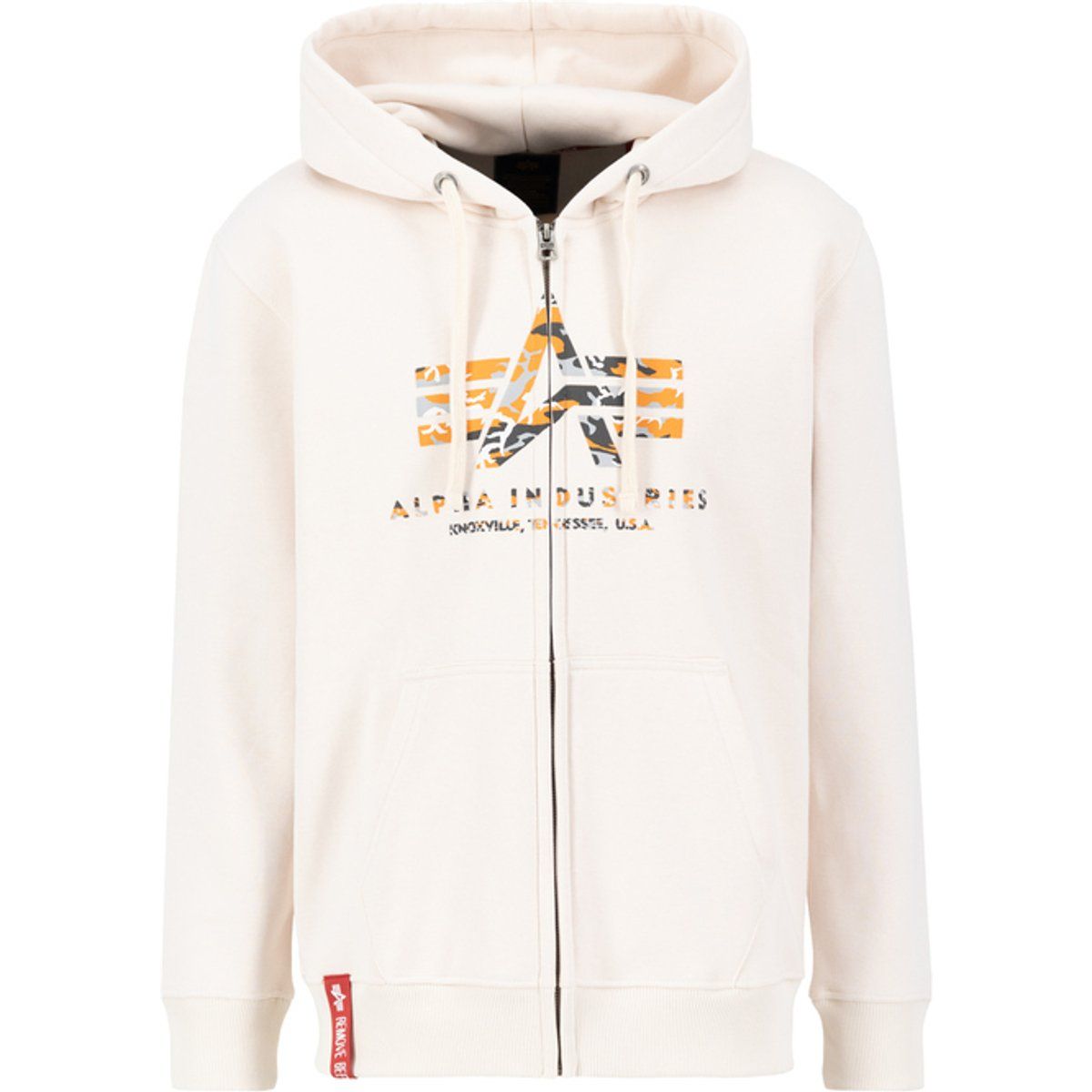 Bequemer Camouflage-Kapuzenpullover mit Reißverschluss