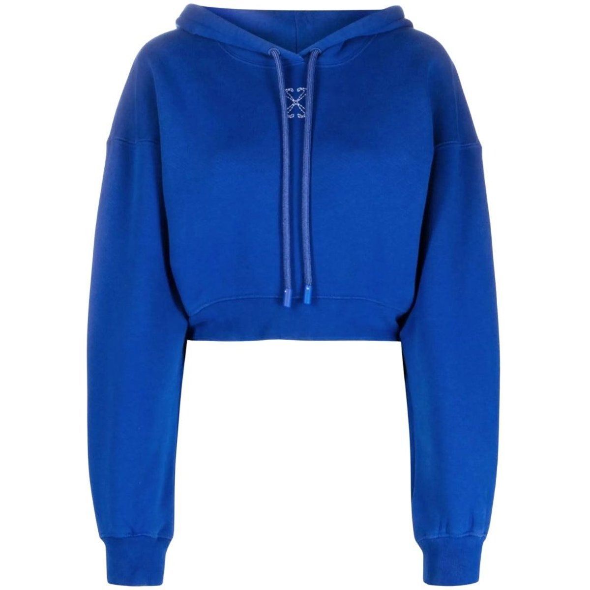 Off-White - "Embr" Kapuzenpullover für Damen, kurz geschnitten (Blau)