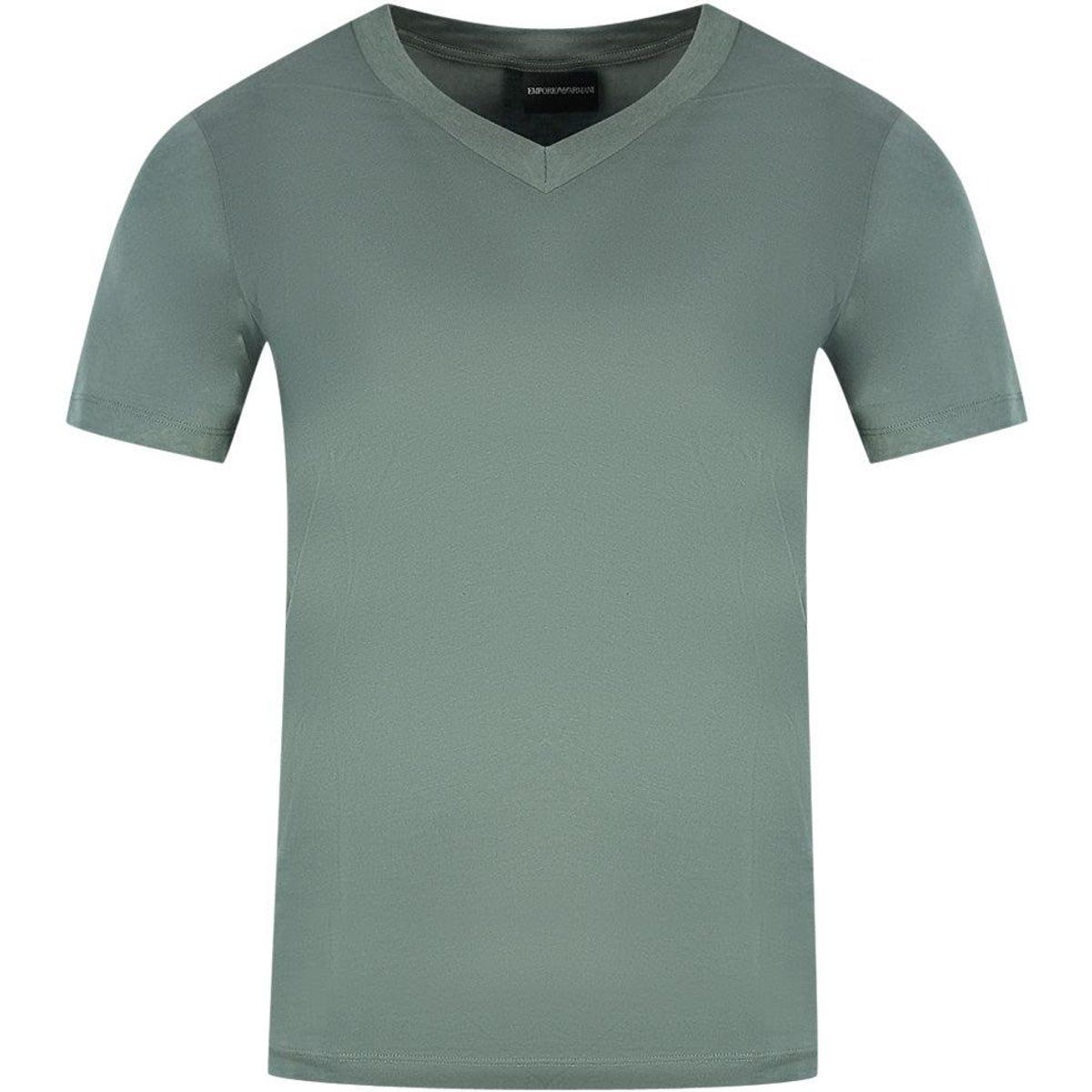 Emporio Armani - T-Shirt für Herren/Damen Unisex, V-Ausschnitt (Dunkelgrau)