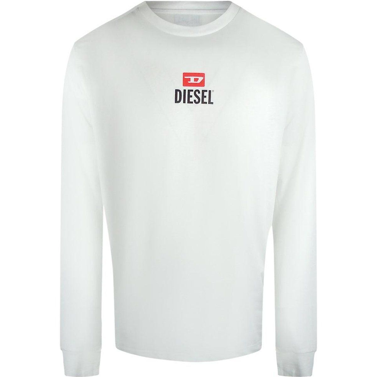 Diesel - "New D" T-Shirt für Herren/Damen Unisex, Langärmlig (Weiß)
