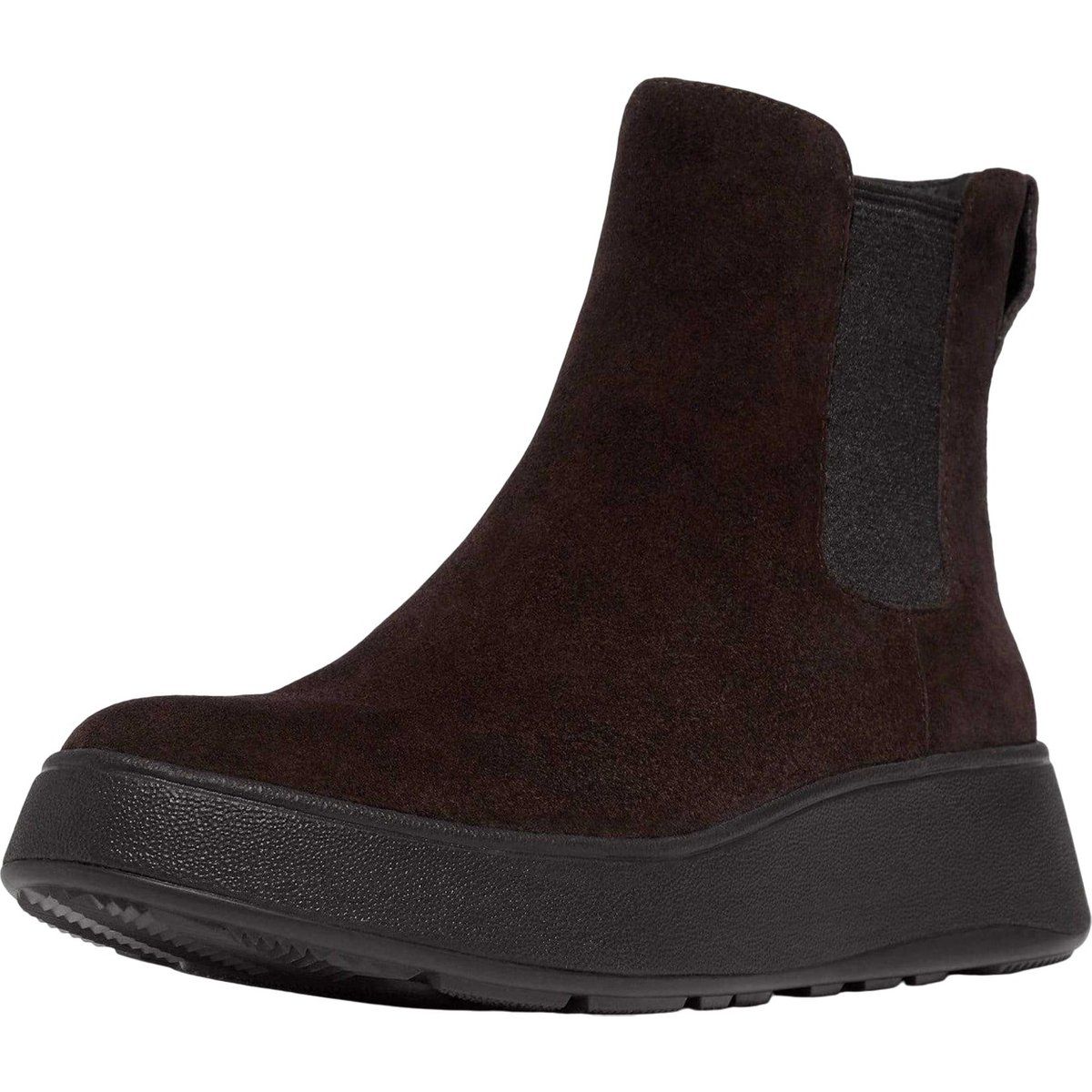 Wildleder Stiefeletten mit Plateausohle