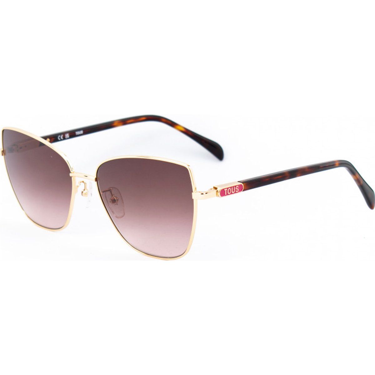 Cat-Eye Sonnenbrille mit Schildpatt-Bügeln