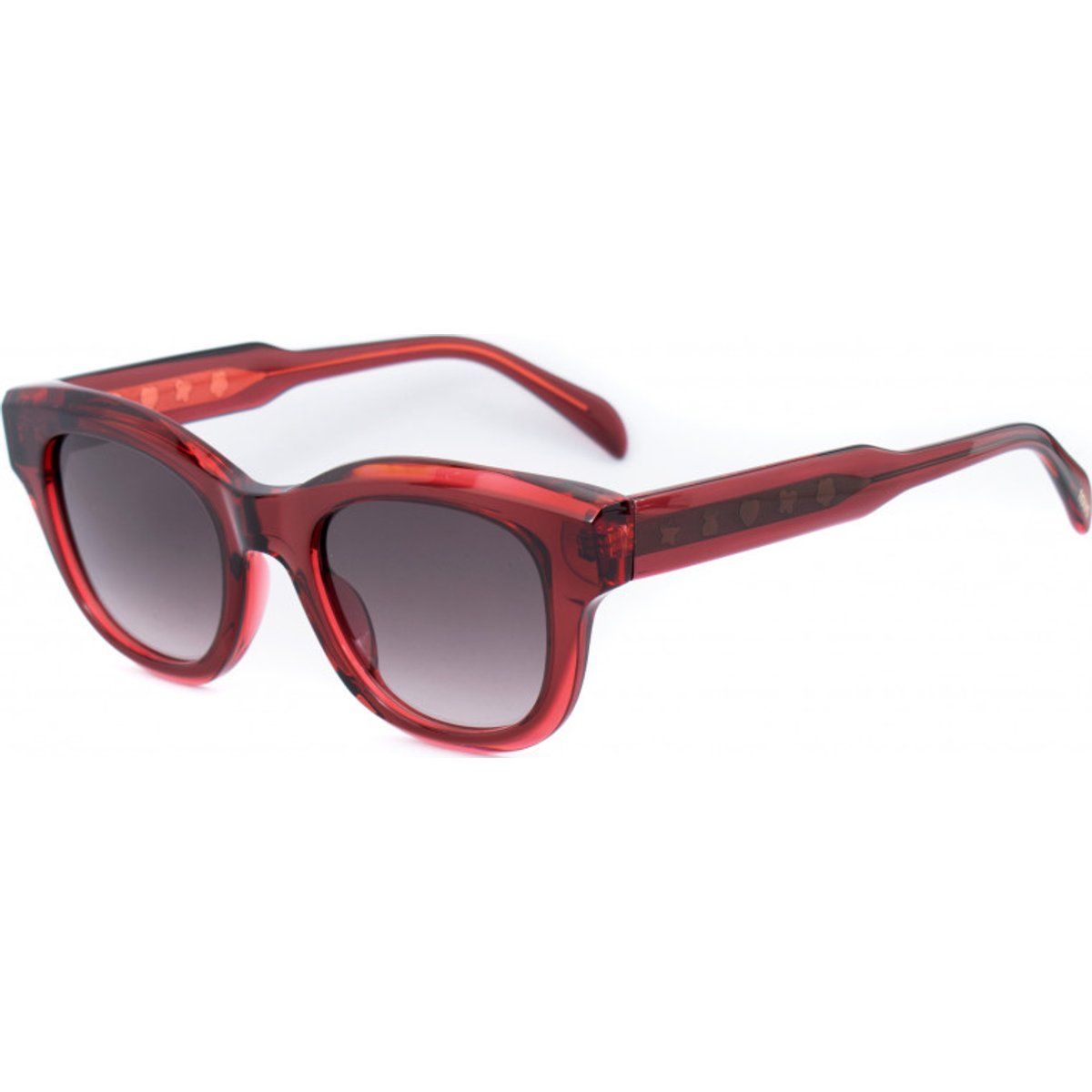 Rote rechteckige Sonnenbrille