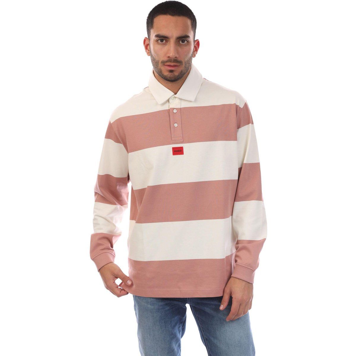 Gestreiftes Langarm-Rugby-Shirt