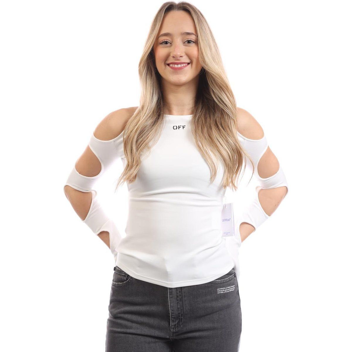 Figurbetontes Langarmshirt mit Cut-Outs