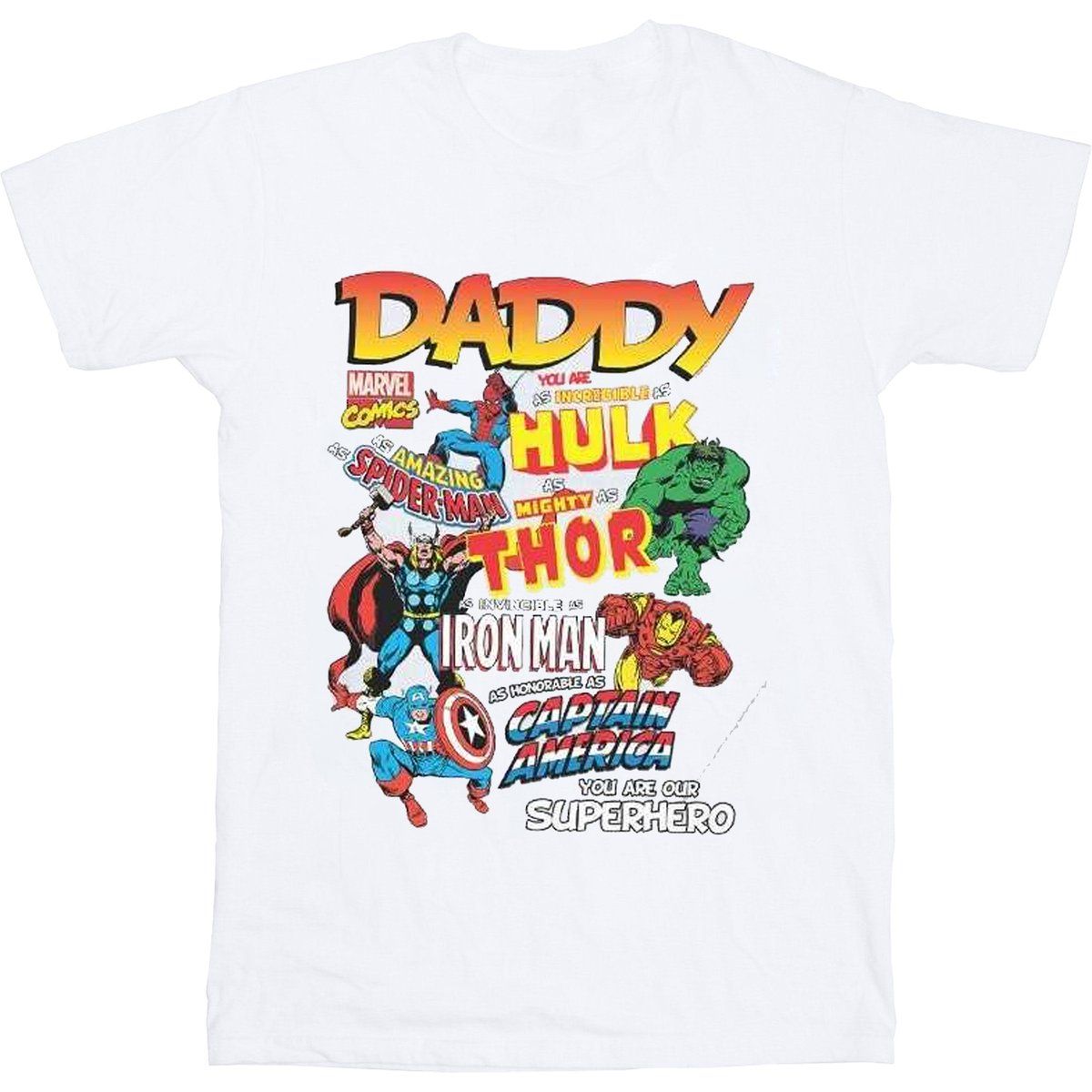 Herren Marvel Comics Papa T-Shirt