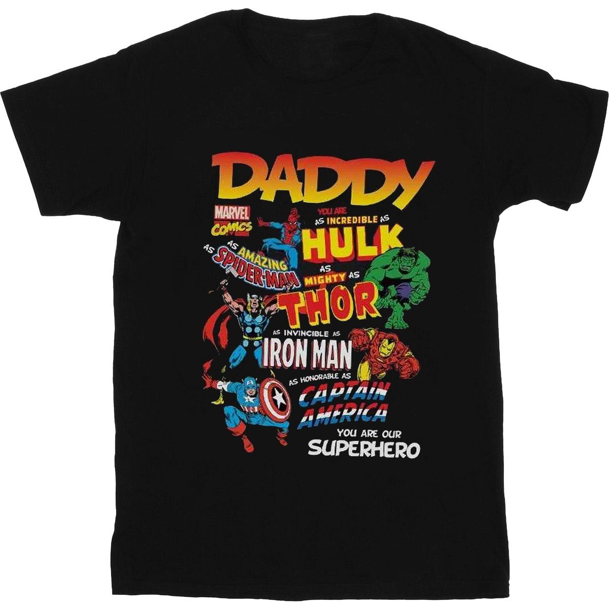 Marvel Papa Superheld Grafik T-Shirt
