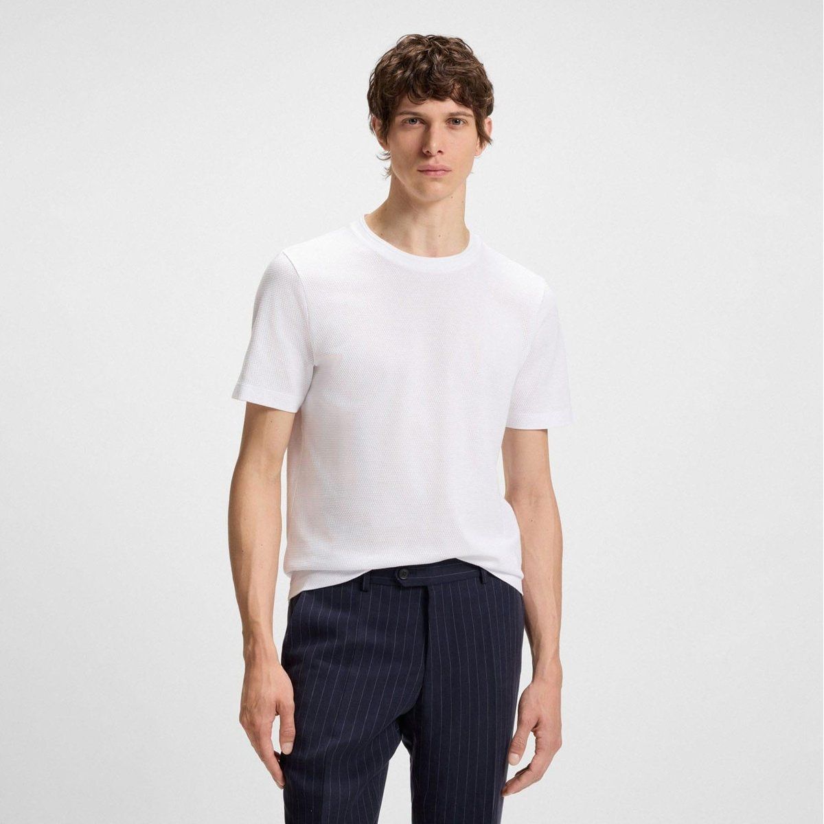 Herren Jacquard T-Shirt mit regulärer Passform