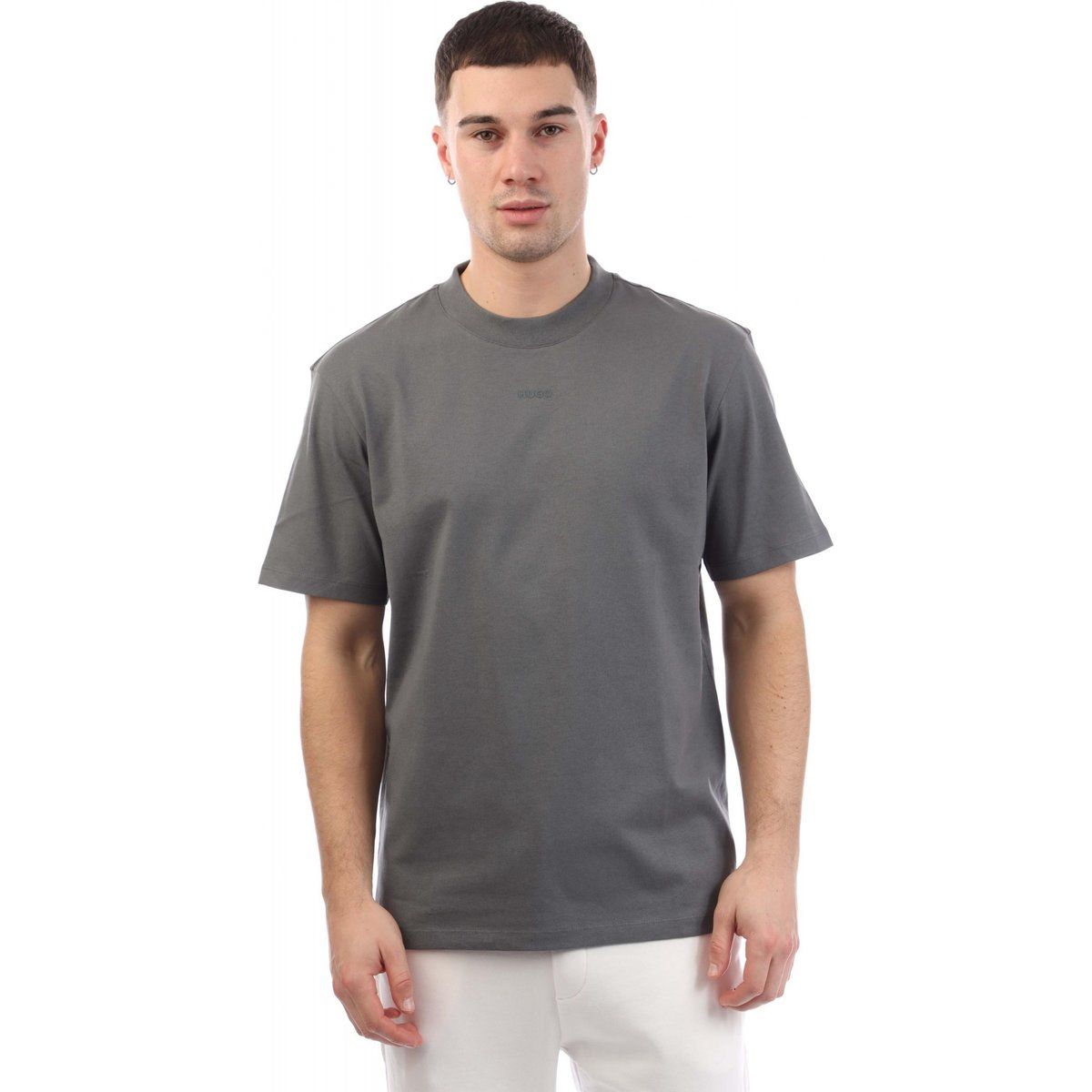 Graues Jersey T-Shirt mit lockerer Passform