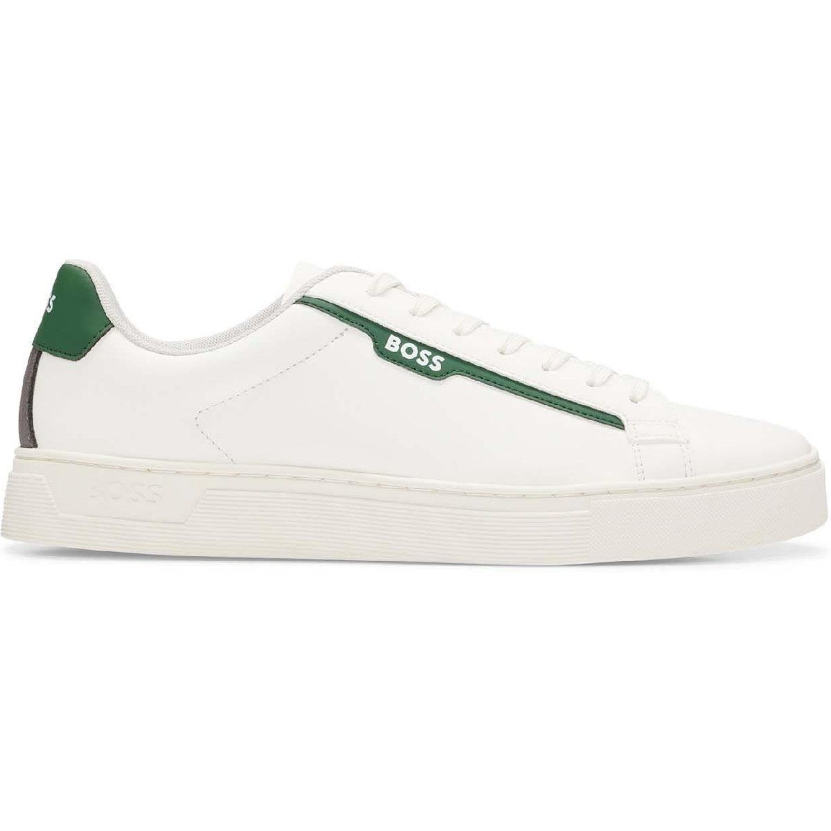 Weiße Low-Top-Sneaker in Lederoptik