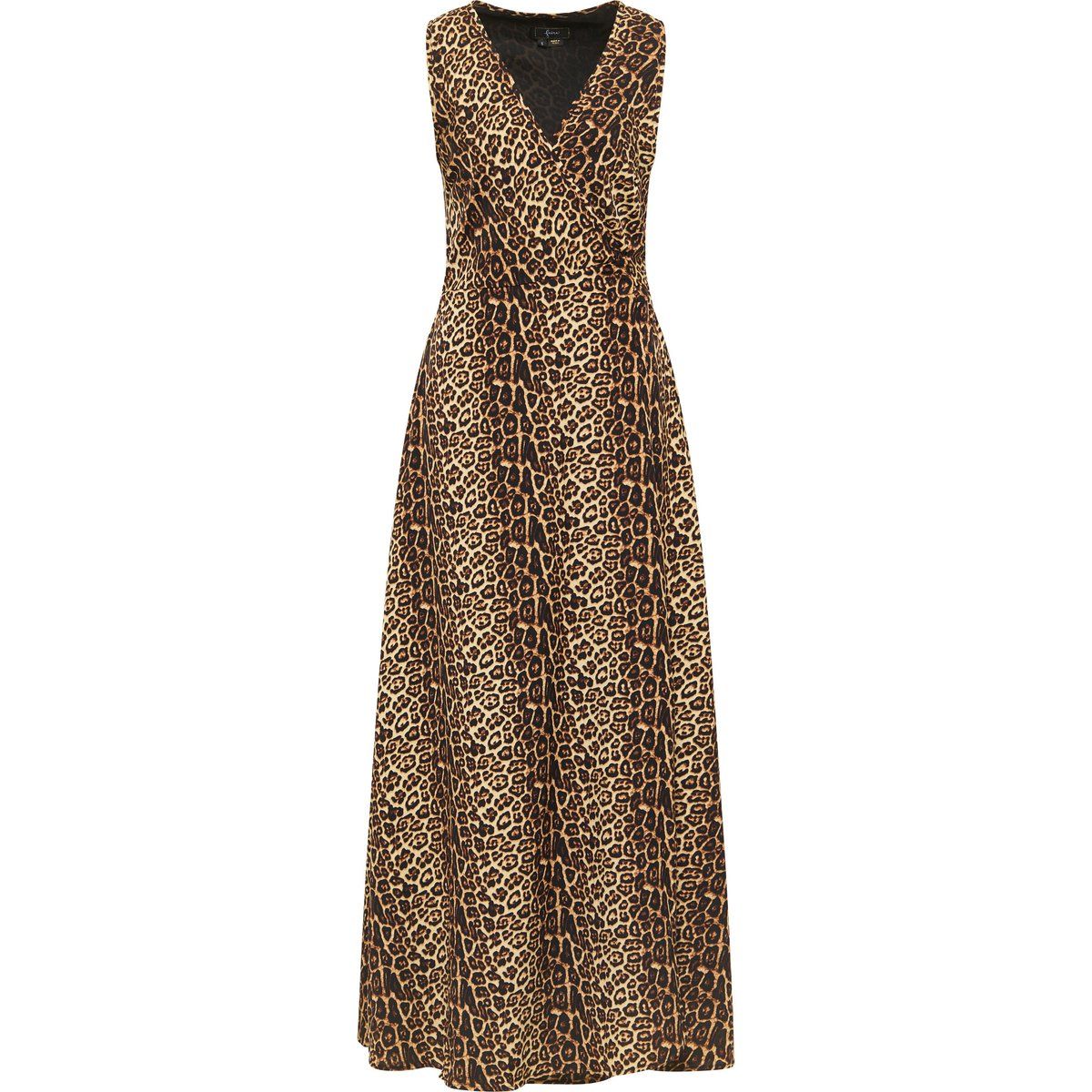 Ärmelloses Maxikleid mit Leopardenmuster