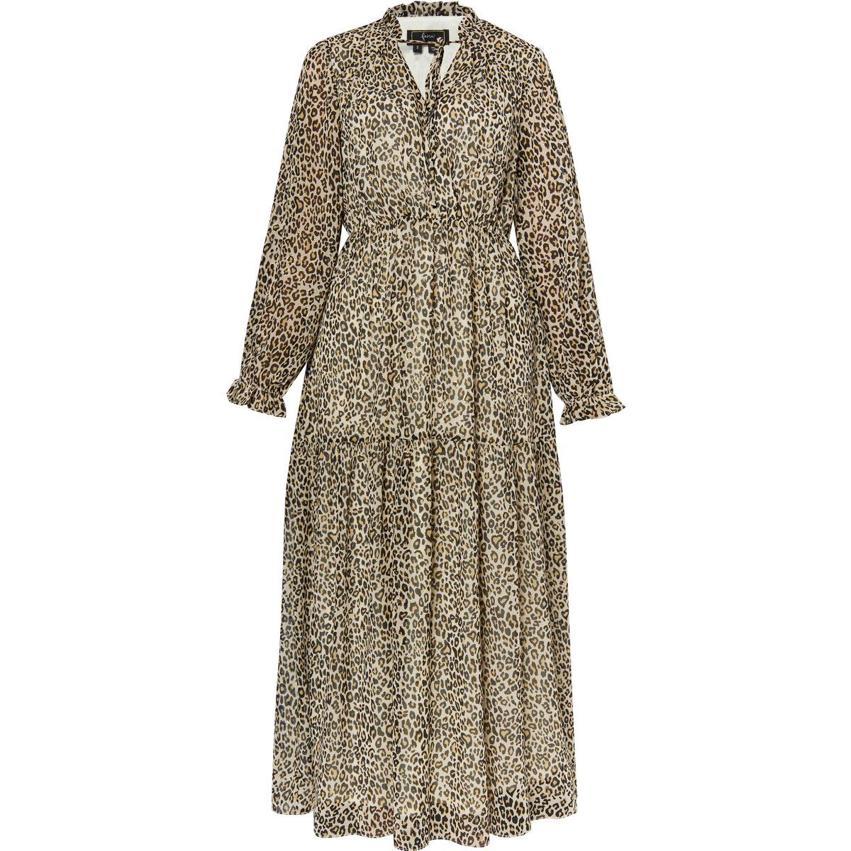 Maxikleid aus Chiffon mit Leopardenmuster
