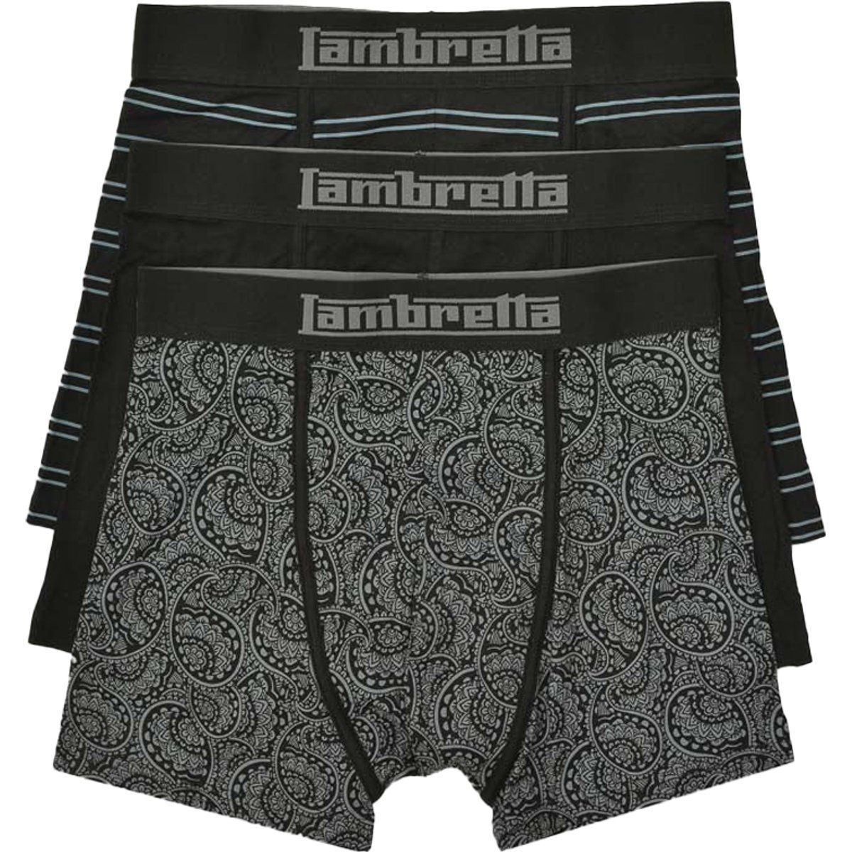 Lambretta - Boxershorts für Herren (3er-Pack) (Schwarz/Grau)