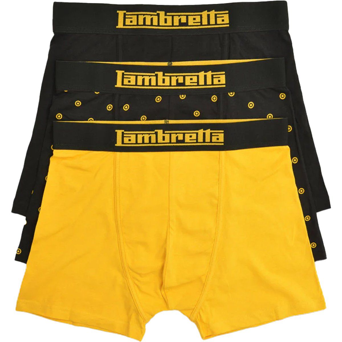 Lambretta - Boxershorts für Herren (3er-Pack) (Schwarz/Gold)