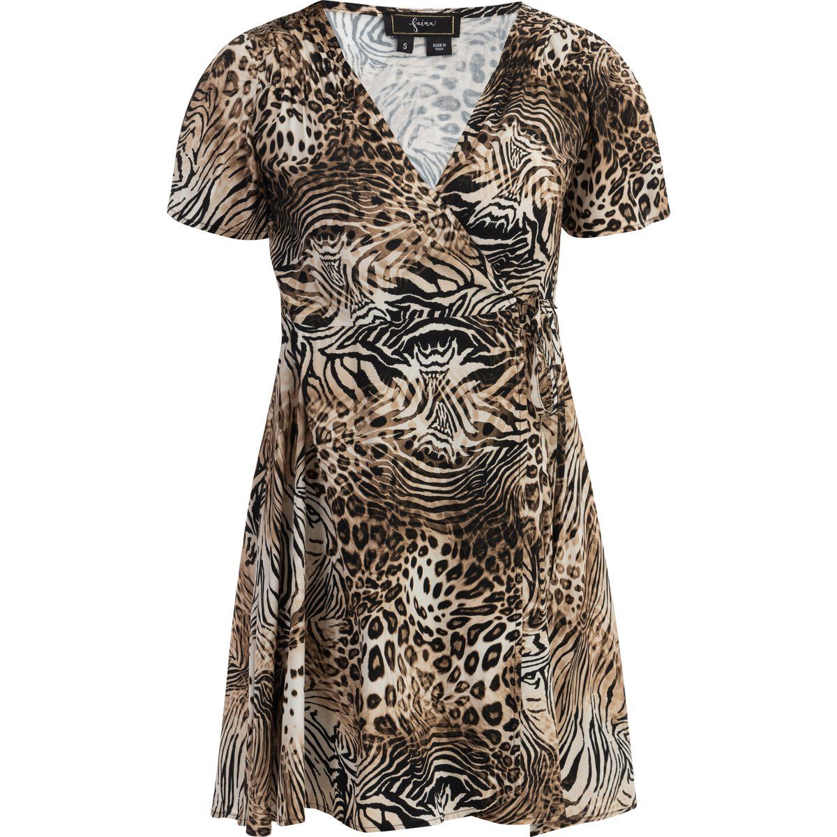 Faina Minikleid mit Animal-Print Damen Beige