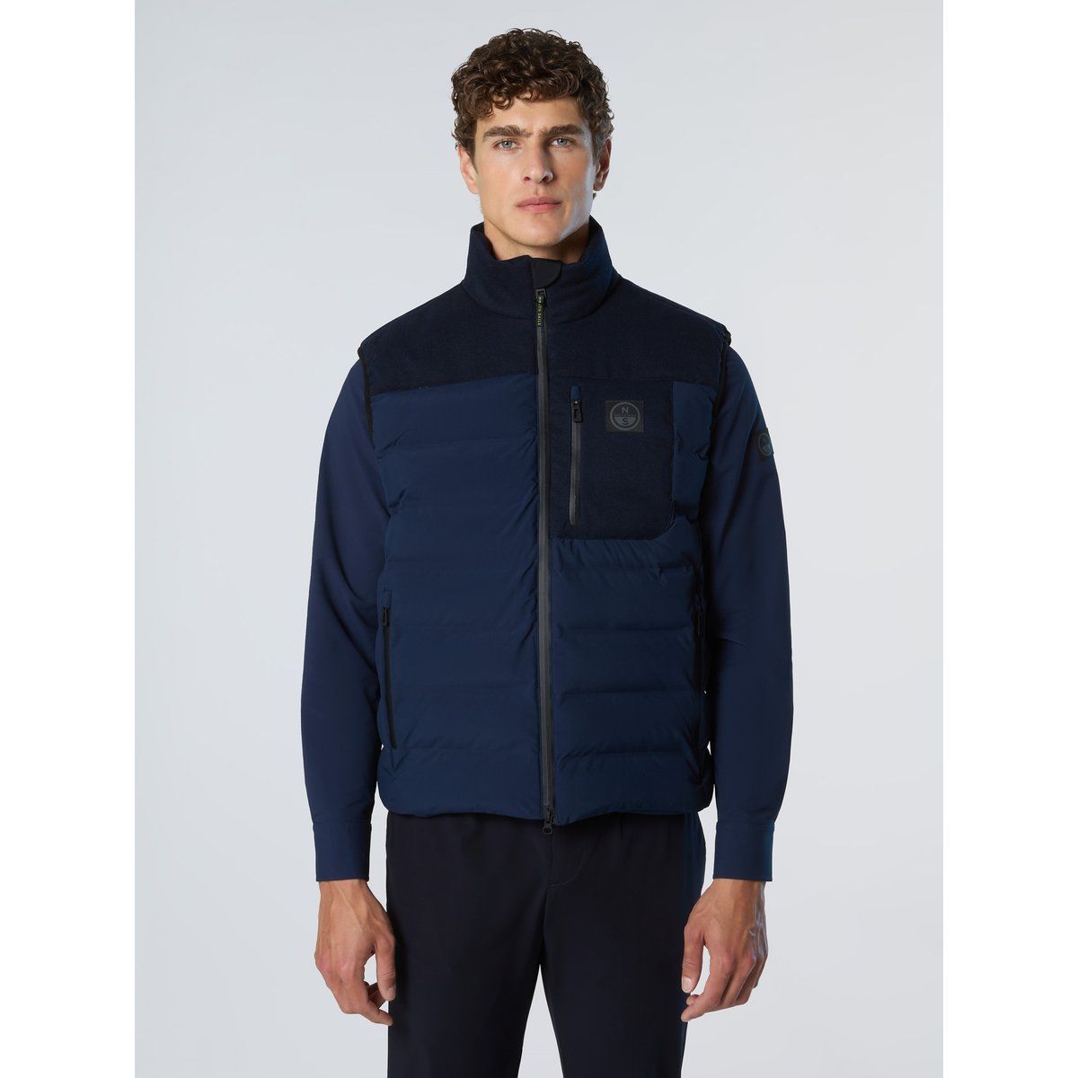 Hybrid Steppweste mit Wolldetails