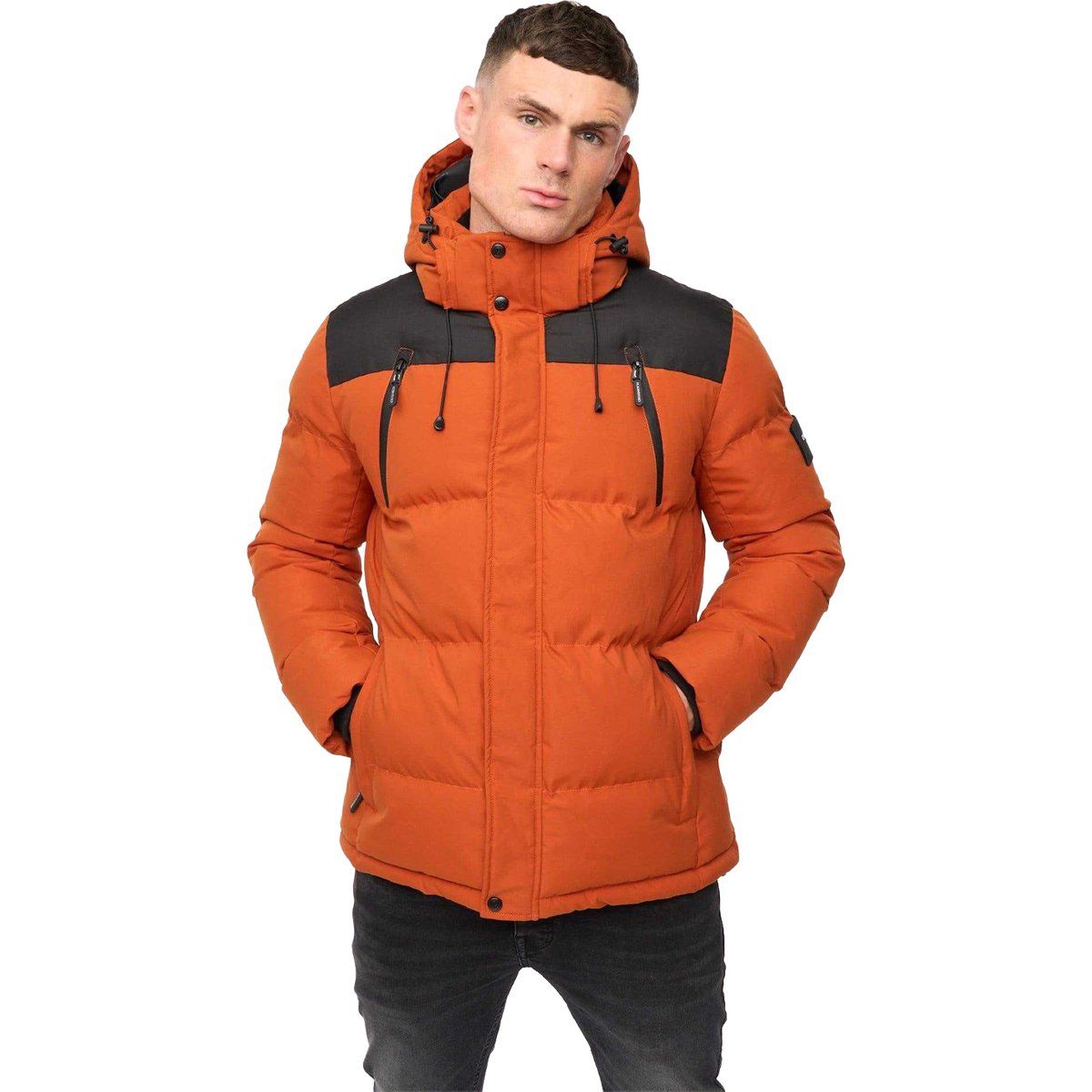 Herren Steppjacke mit Farbblock-Design