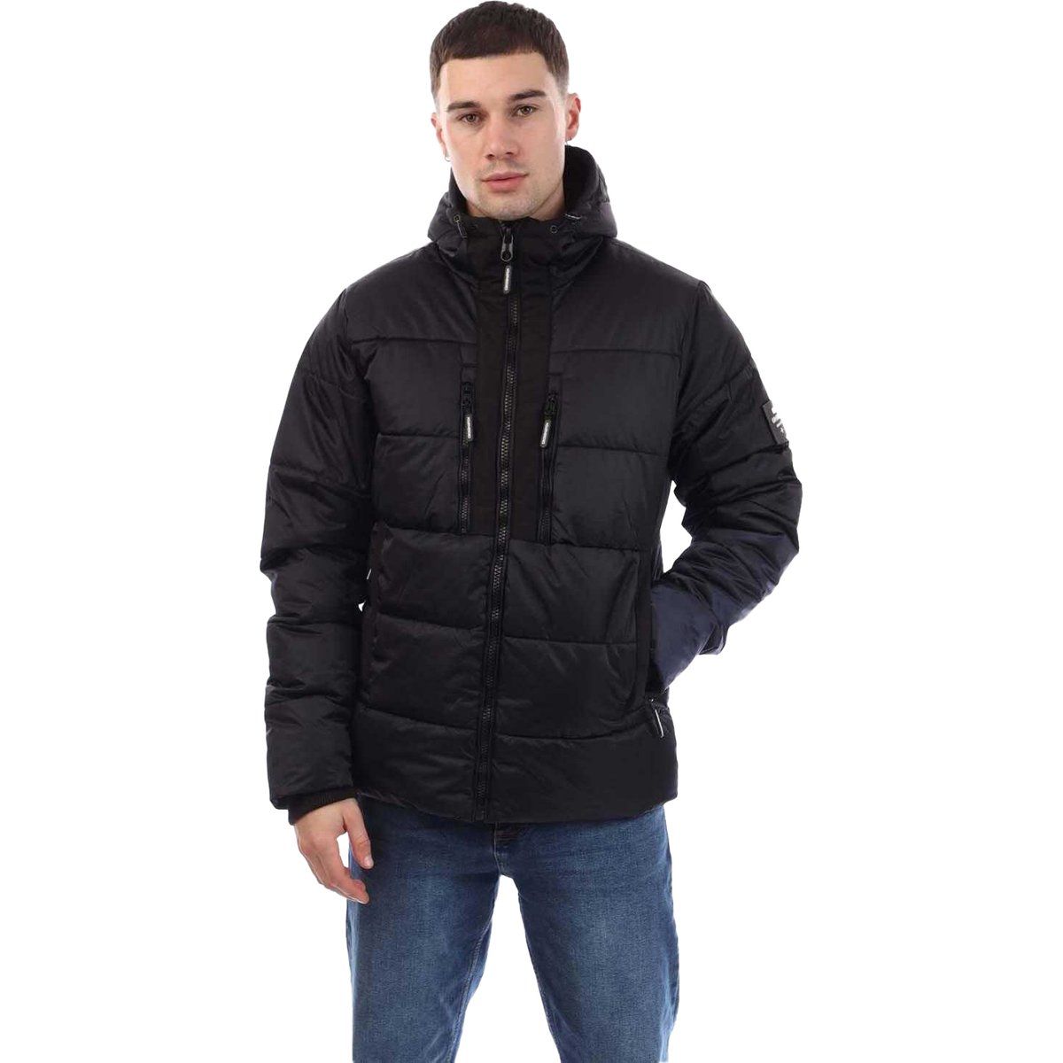 Wattierte Herren Puffer Jacke mit Kapuze
