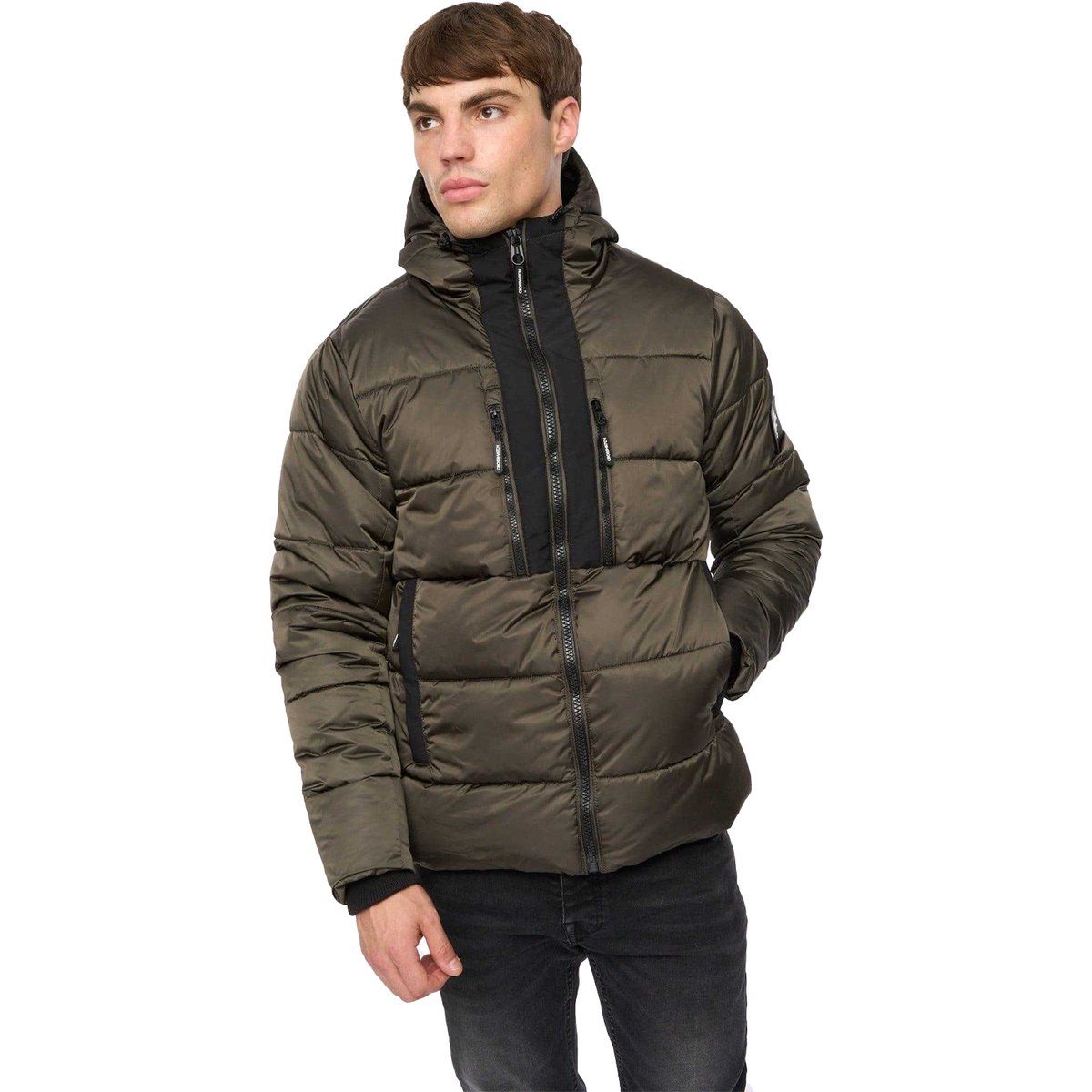 Herren Gepolsterte Kapuzen Steppjacke