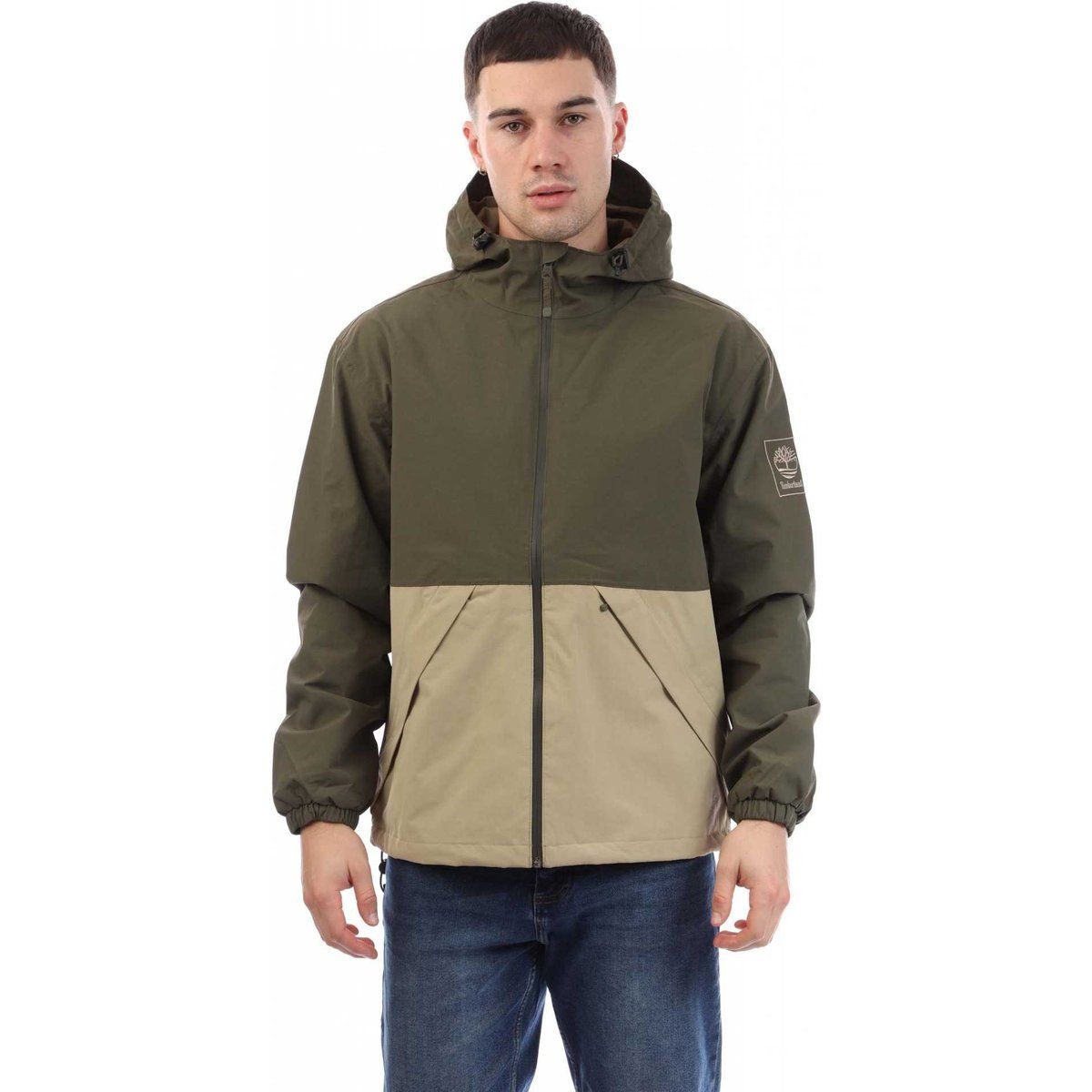 Herren Zweifarbige Wasserdichte Shell Jacke