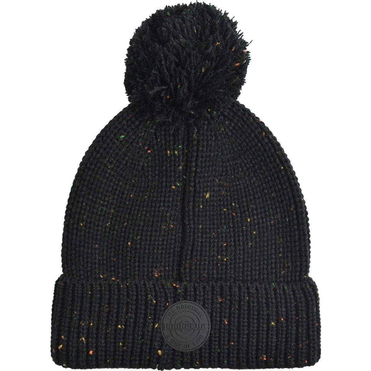 Klassische Rippstrickmütze mit Bommel