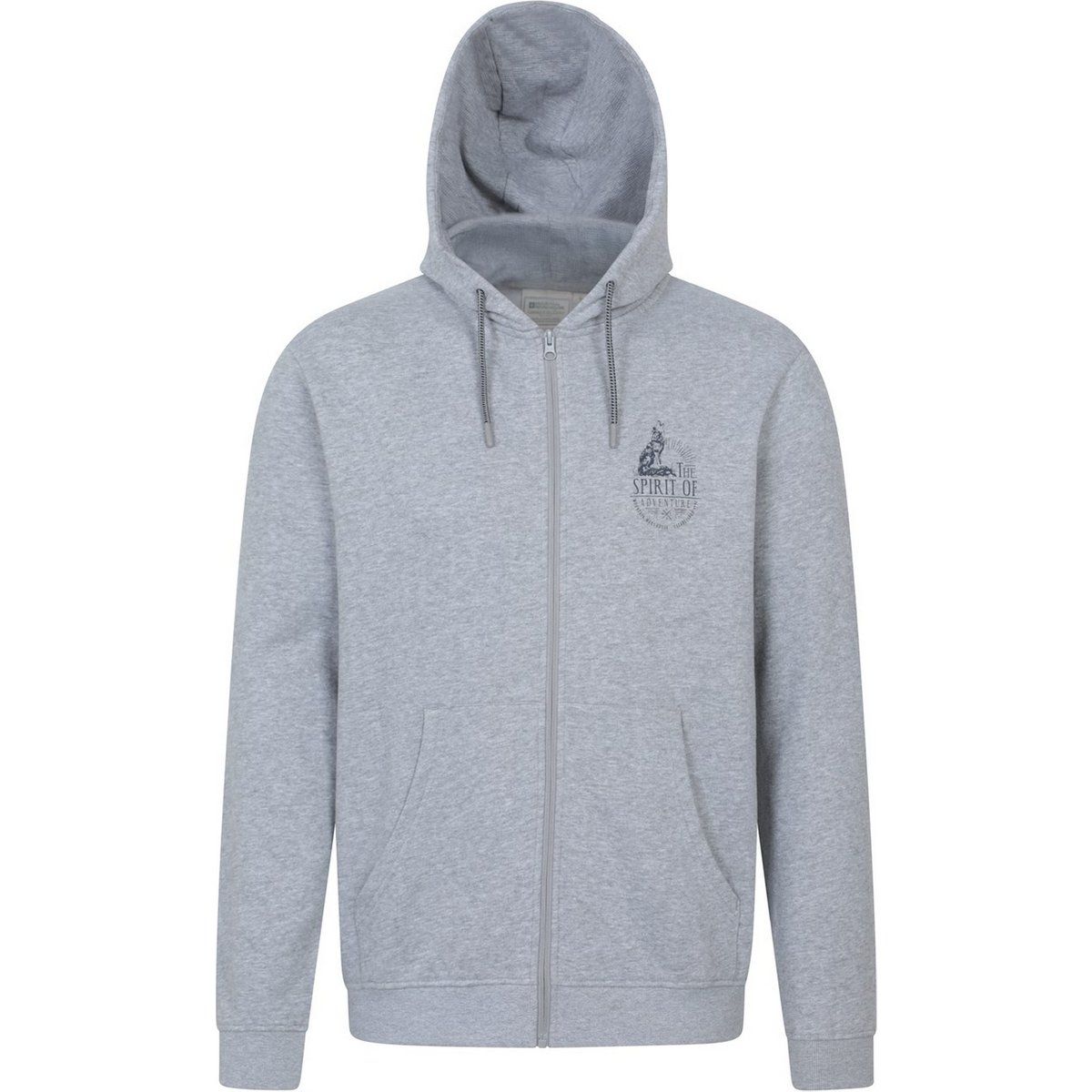 Mountain Warehouse - "Spirit Of Adventure" Kapuzenpullover für Herren, Durchgehender Reißverschluss (Grau)