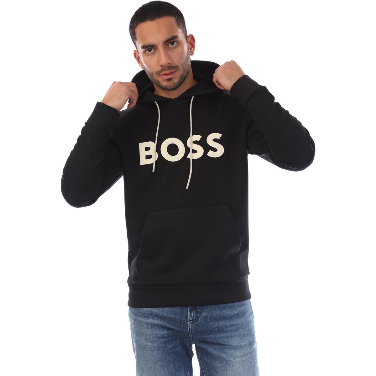 Herren Logo-Kapuzenpullover in Schwarz