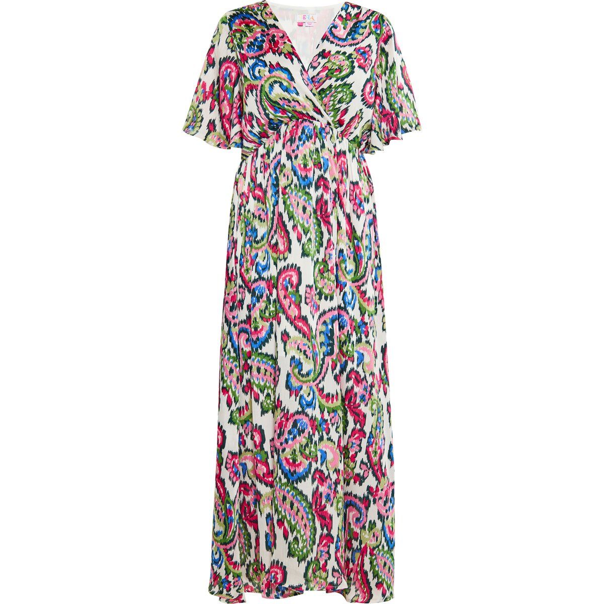 Maxikleid mit Paisley-Muster und Flatterärmeln