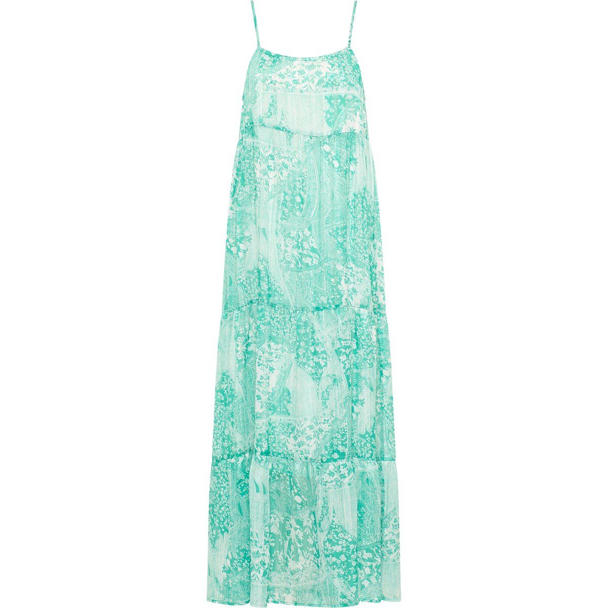 IZIA Maxikleid Damen Grün Weiss