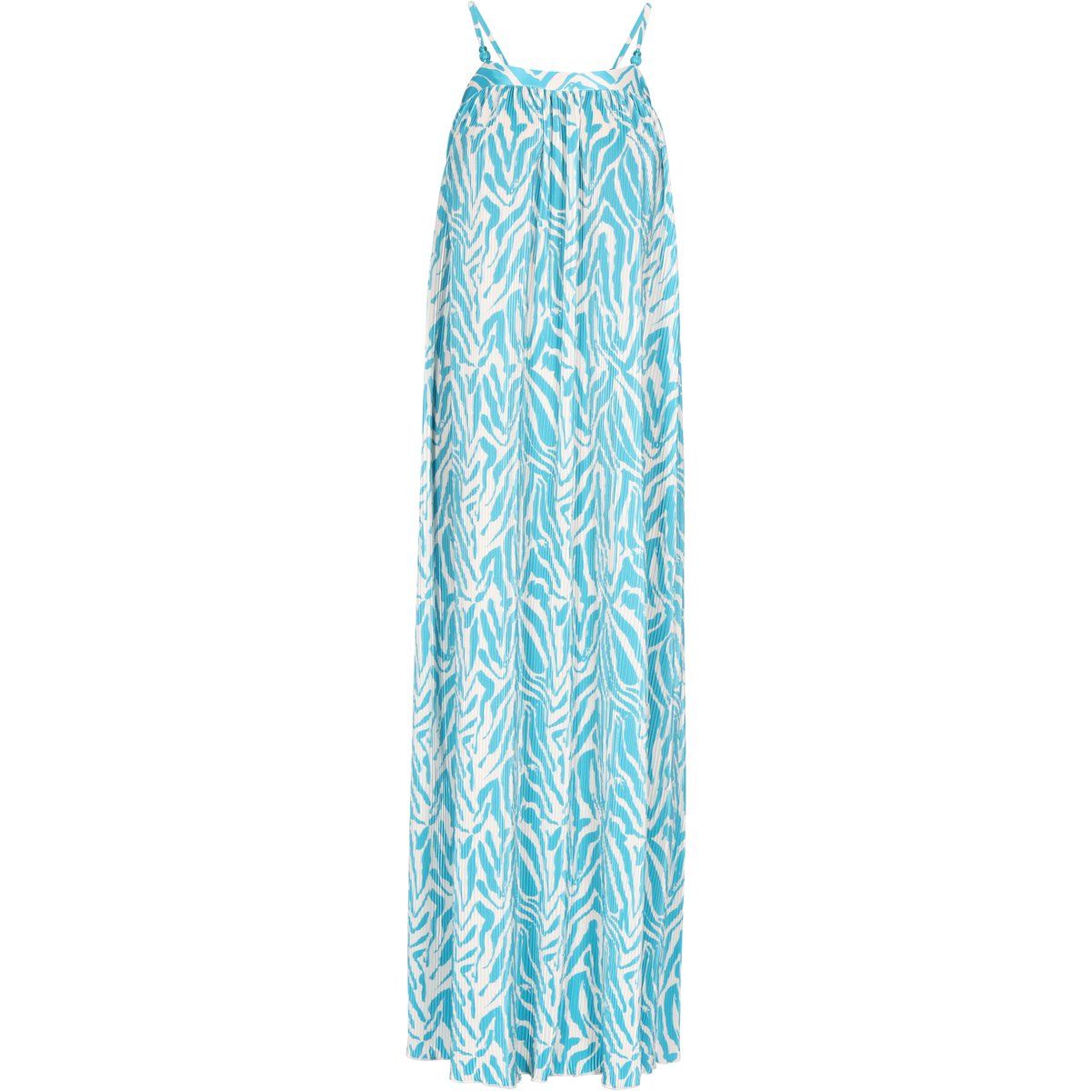 Plissee-Maxikleid mit Zebraprint